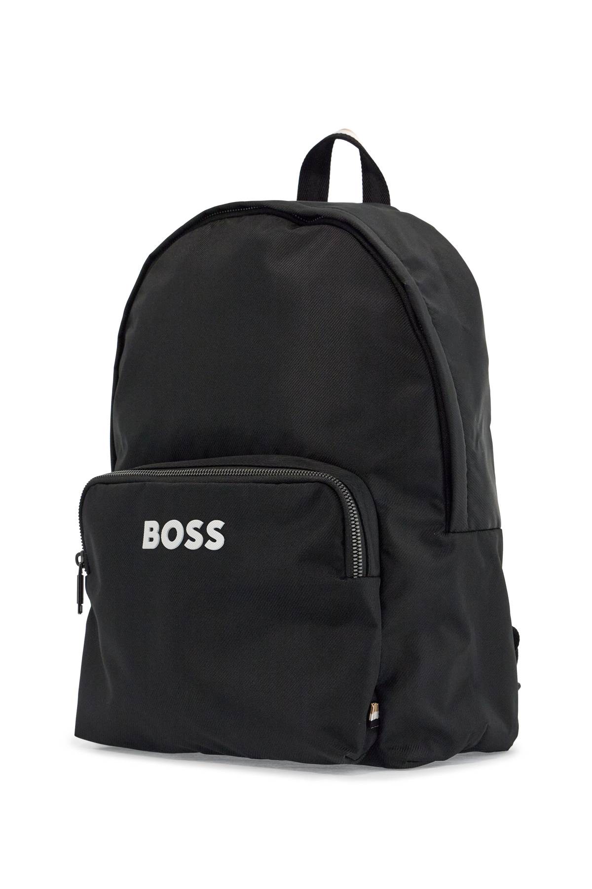 Hugo Boss Elegant And Functional Black Backpack In Rpl With Front Pocket Catch_3.0 In Black