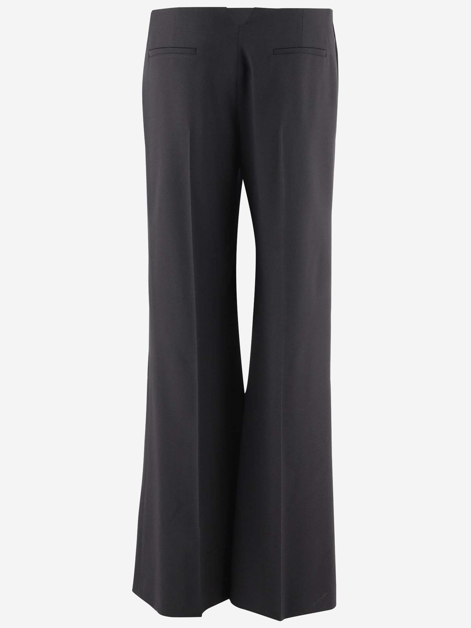 Shop Chloé Wool Flare Pants In Black