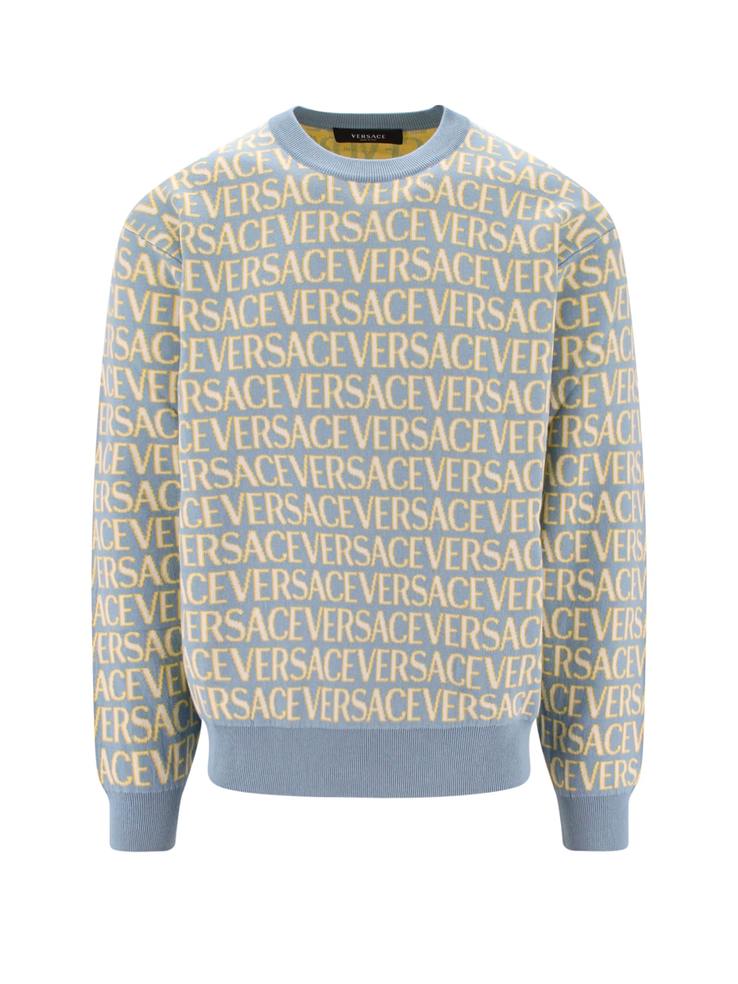 Shop Versace Sweater In Blue