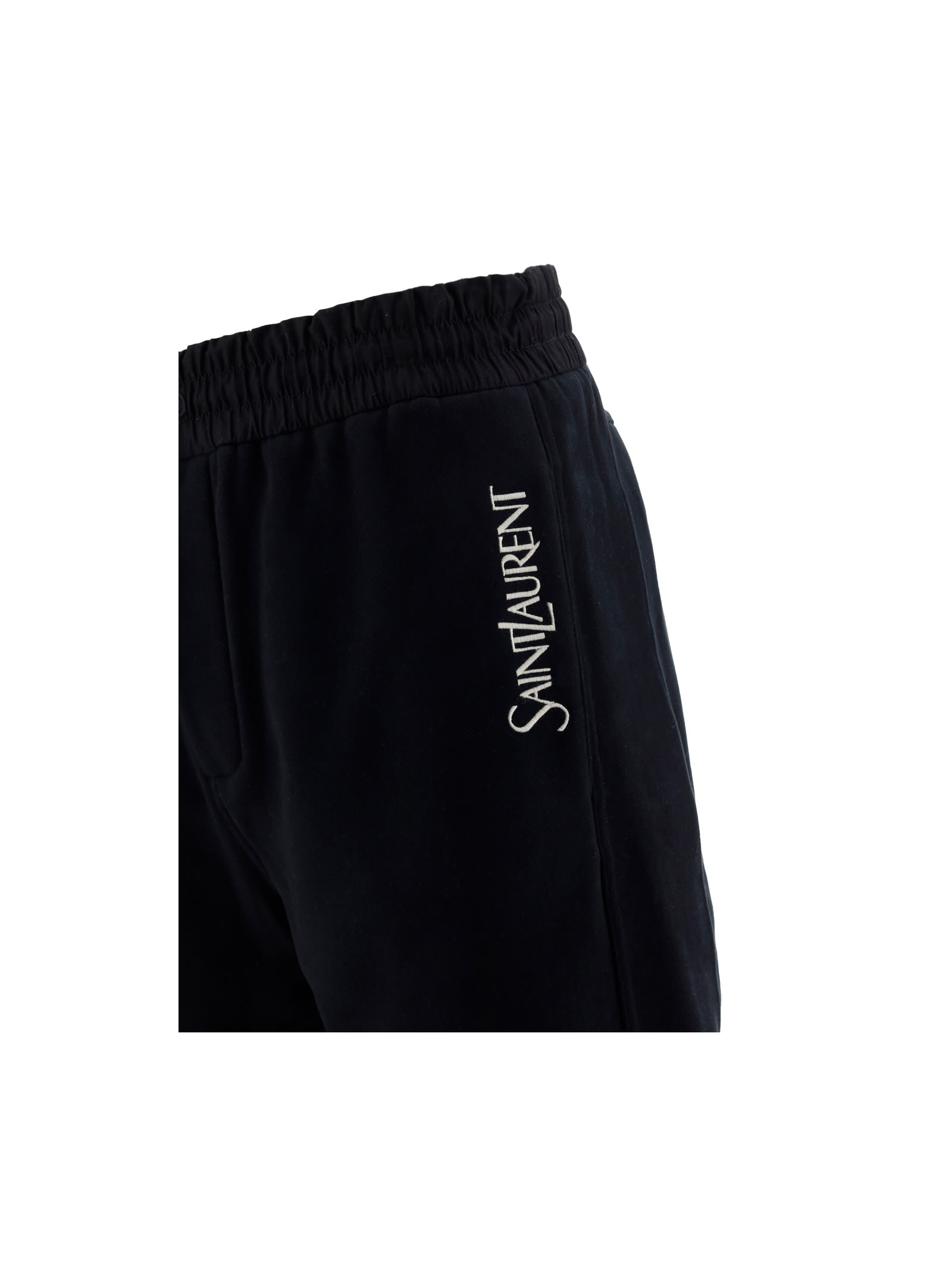 Shop Saint Laurent Shorts In Noir/naturel