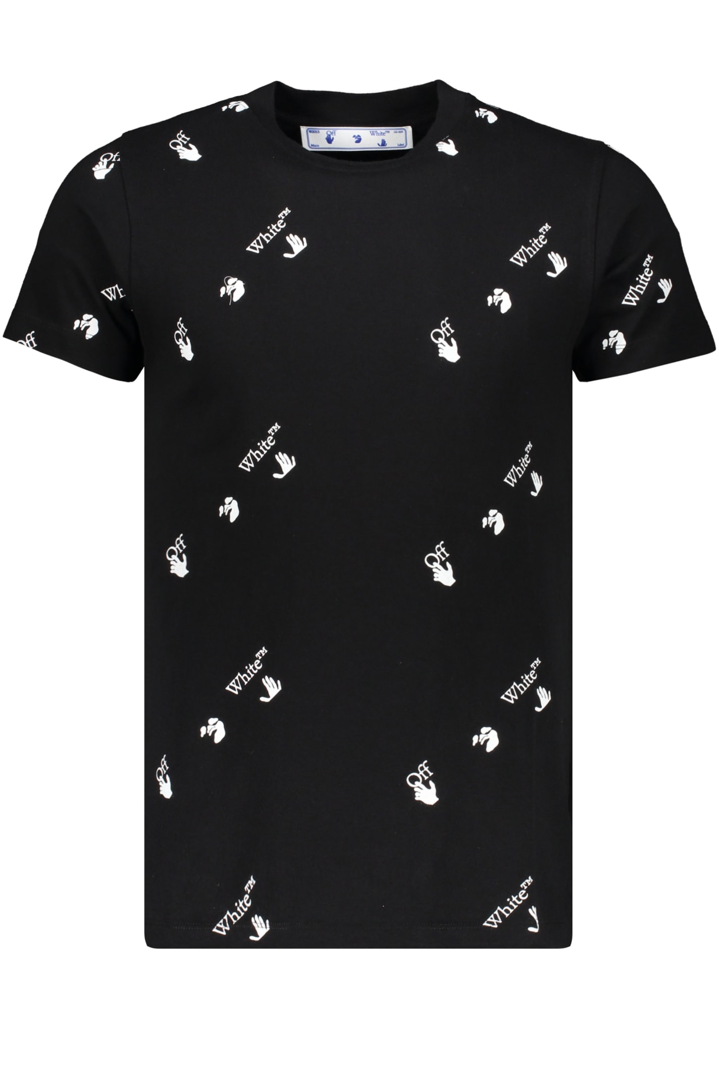 Off-white Short Sleeve Printed Cotton T-shirt In Black