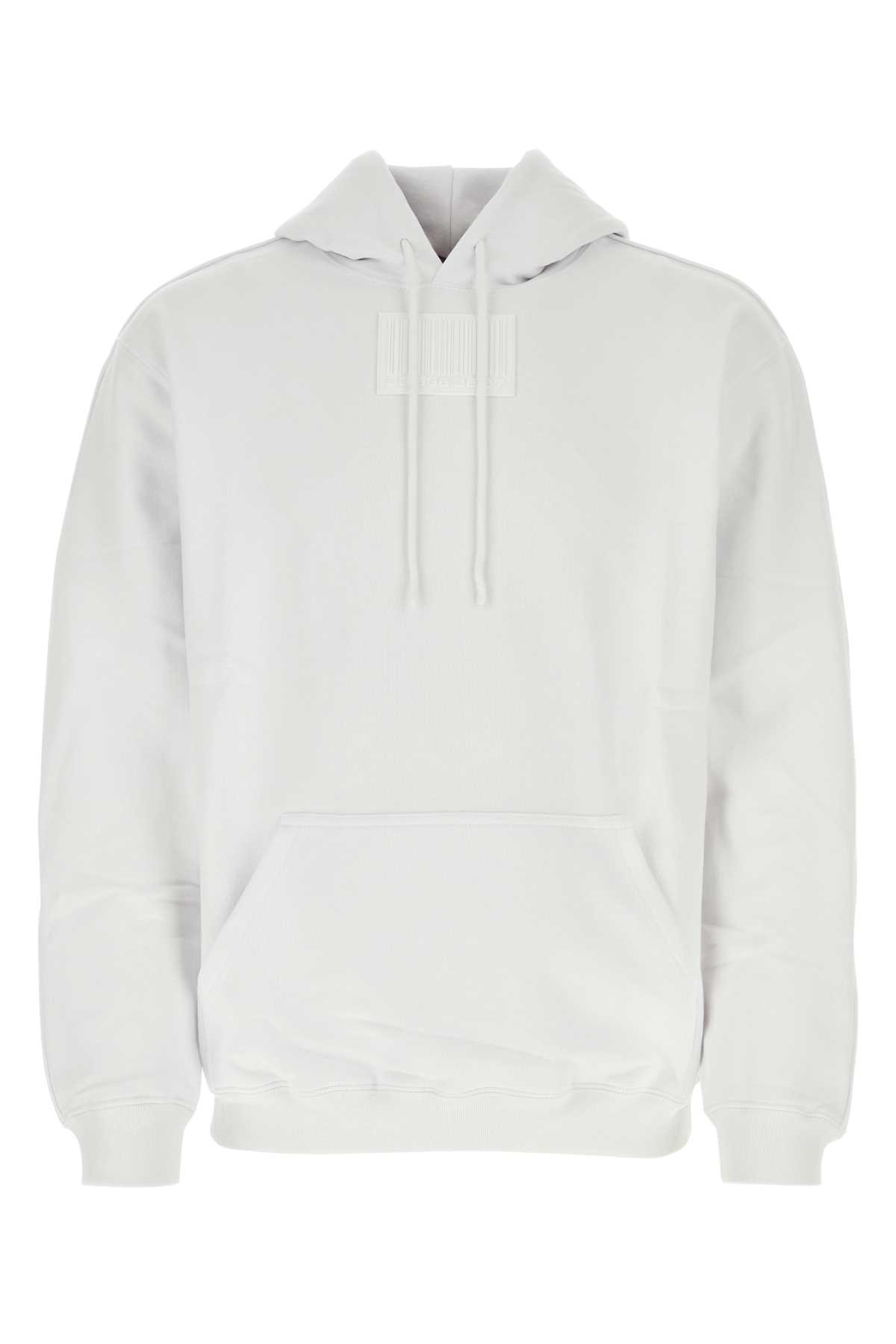 White Cotton Blend Oversize Sweatshirt