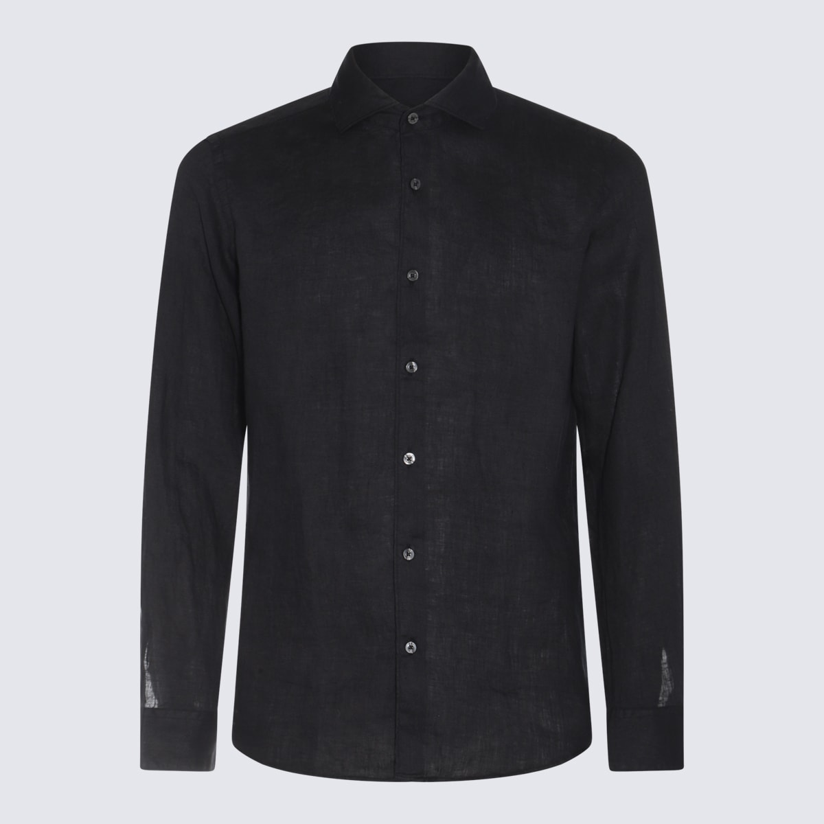 Shop Altea Black Linen Shirt In Blue