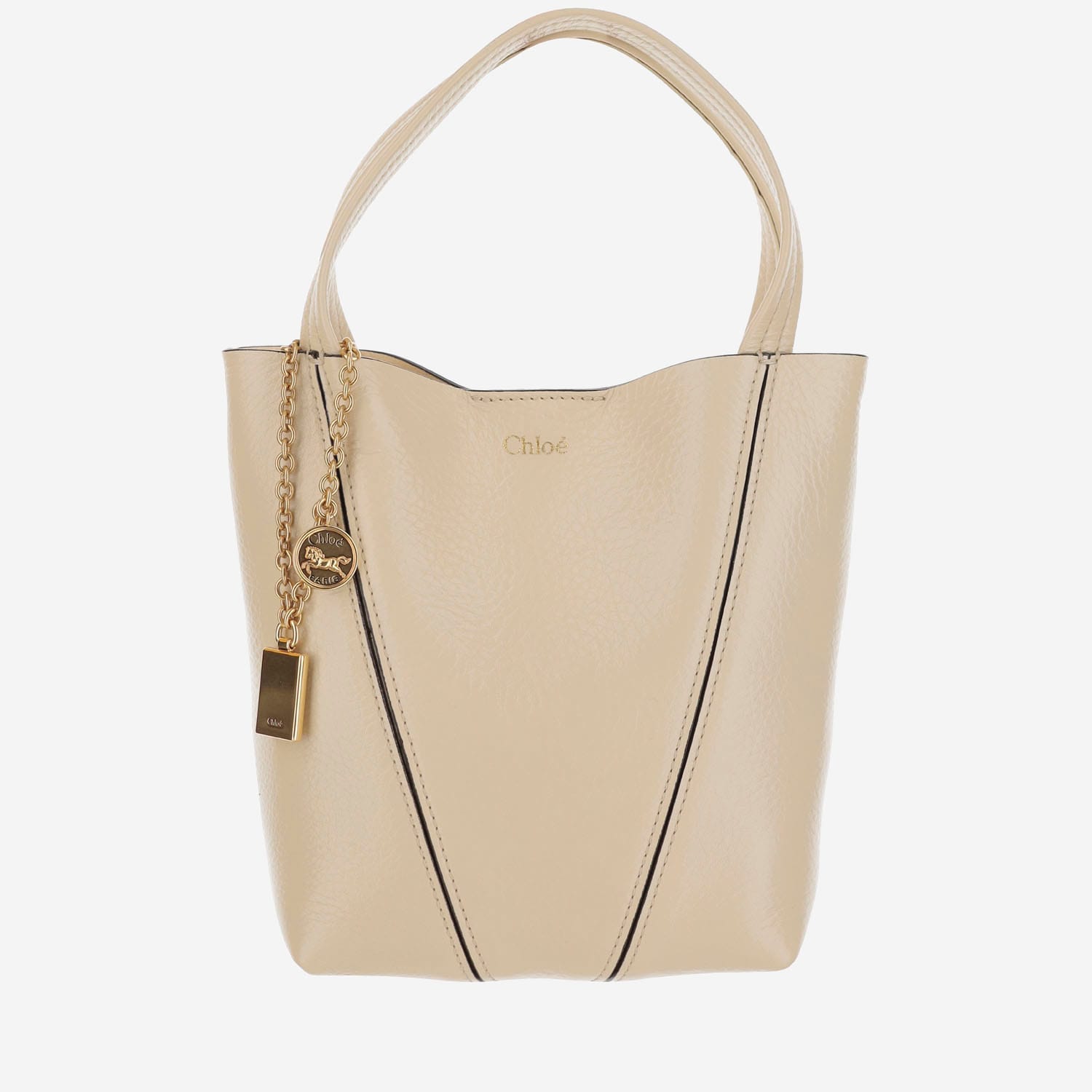 Chloé Spin Garnet Leather Small Tote Bag