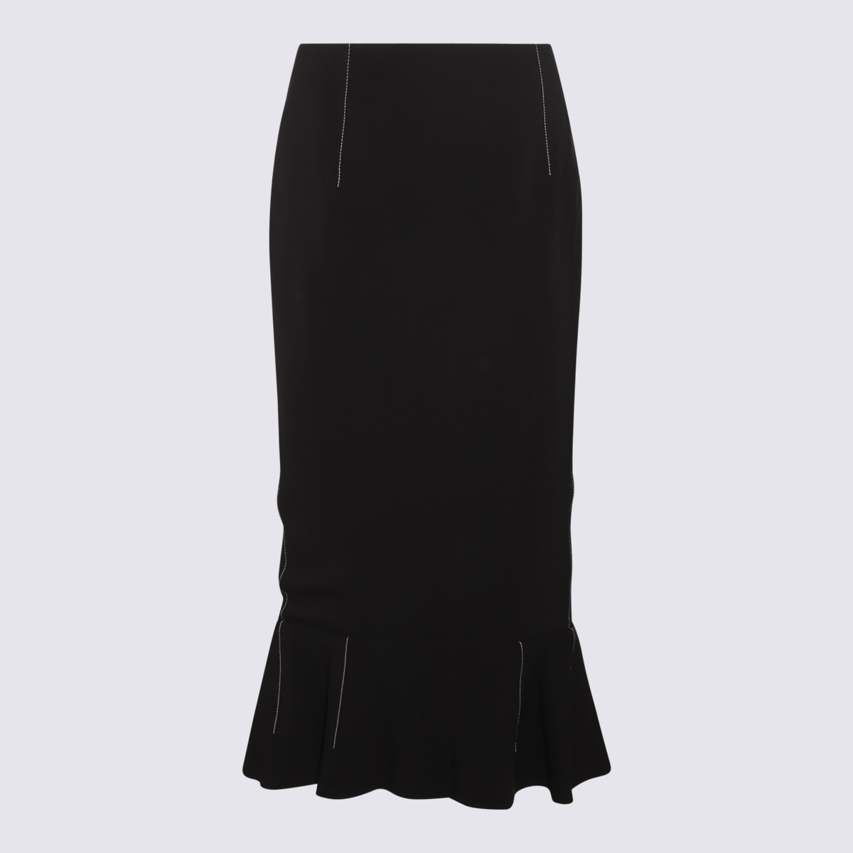 Black Viscose Blend Skirt