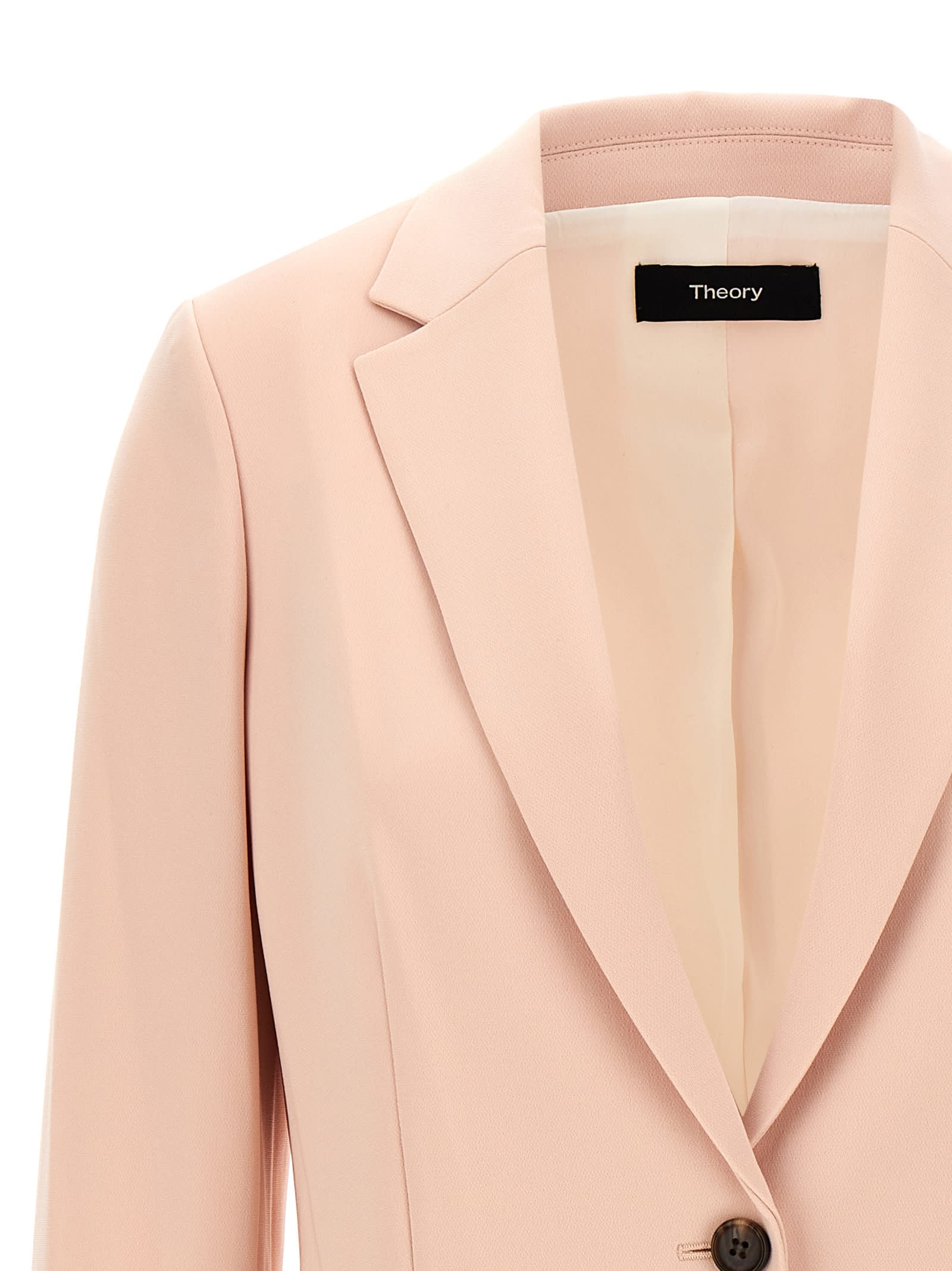 Theory Tailored Blazer With Notched Lapels In Pink
