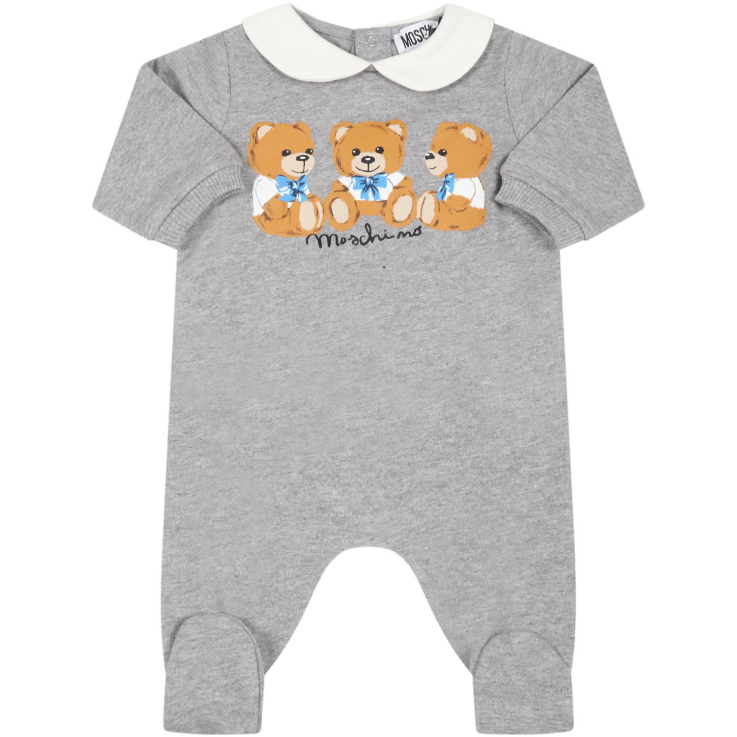 Moschino Grey Babygrow For Baby Kids With Teddy Bears