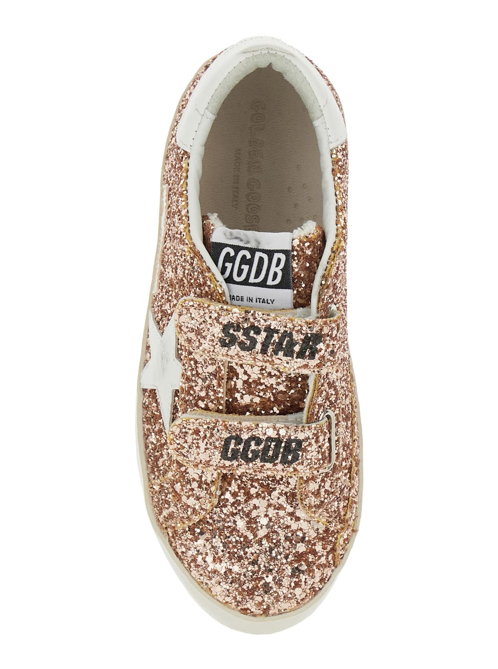 Golden Goose Old School Glitter Leather Sneakers In Brown