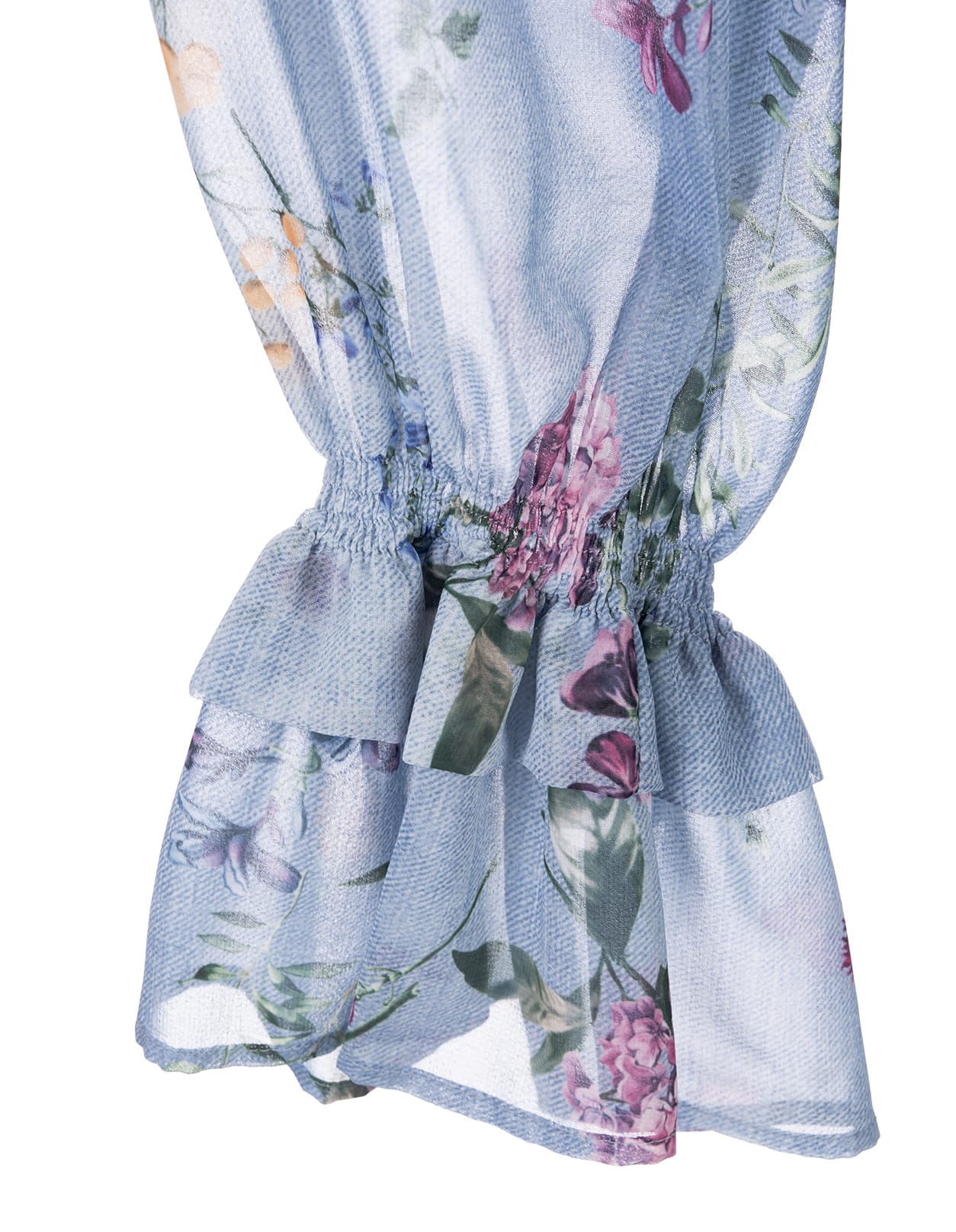 Shop Ermanno Scervino Floral Print Shirt Dress In Blue