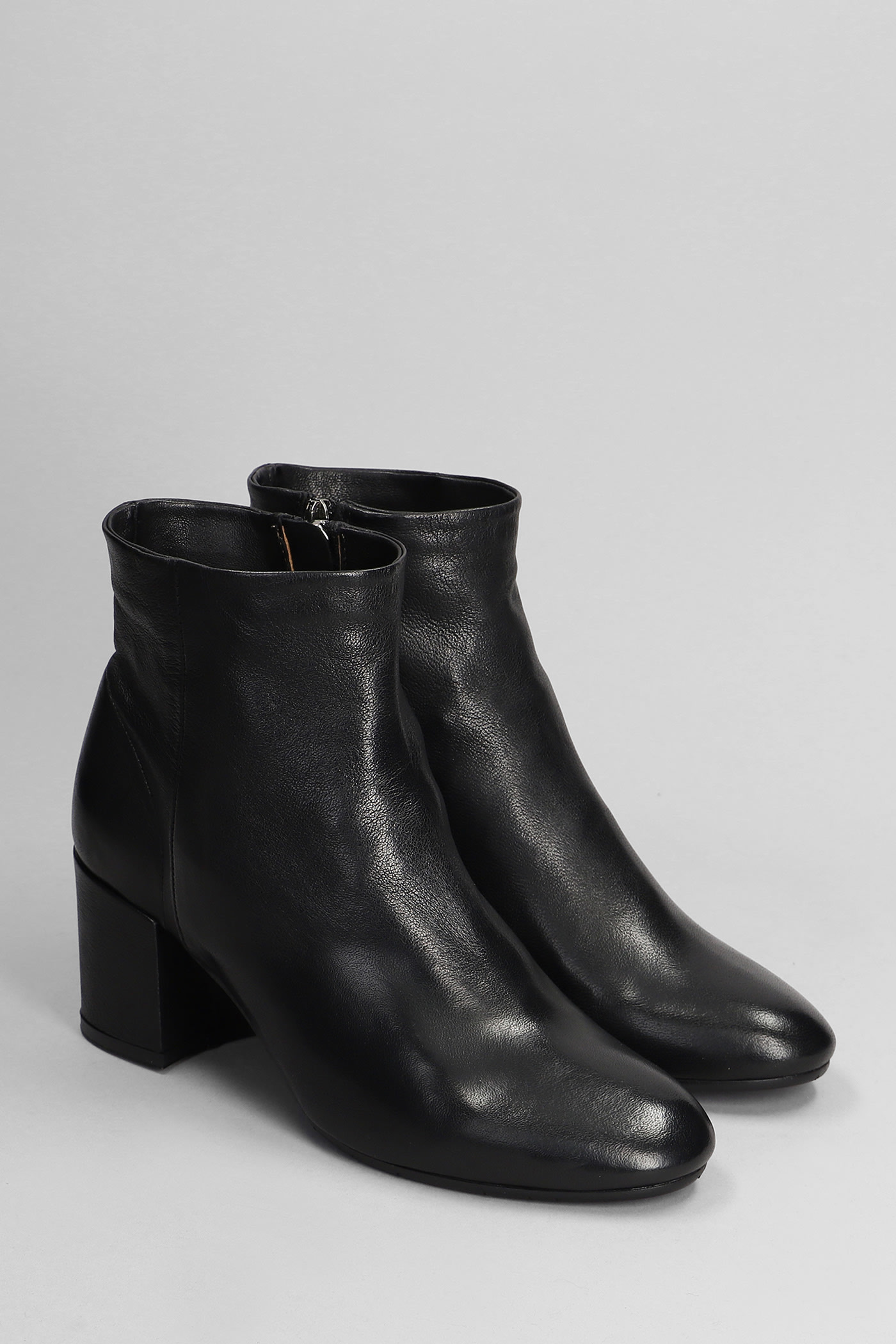 Shop Julie Dee High Heels Ankle Boots In Black Leather