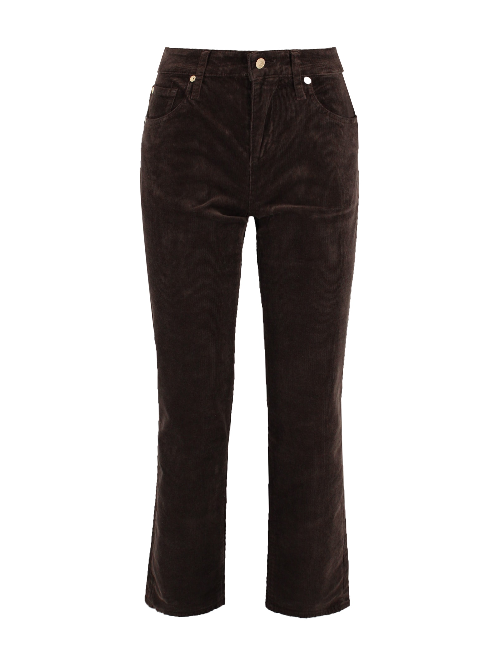 7 For All Mankind Calie Straight Leg Corduroy Pants Clothing In Brown