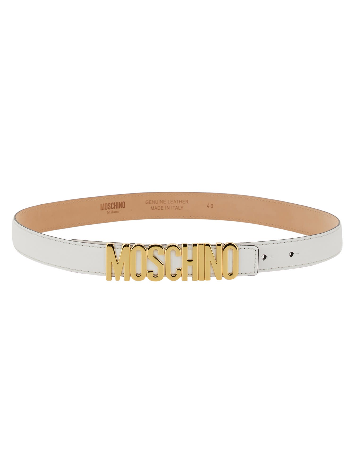 Moschino Belt With Logo In White