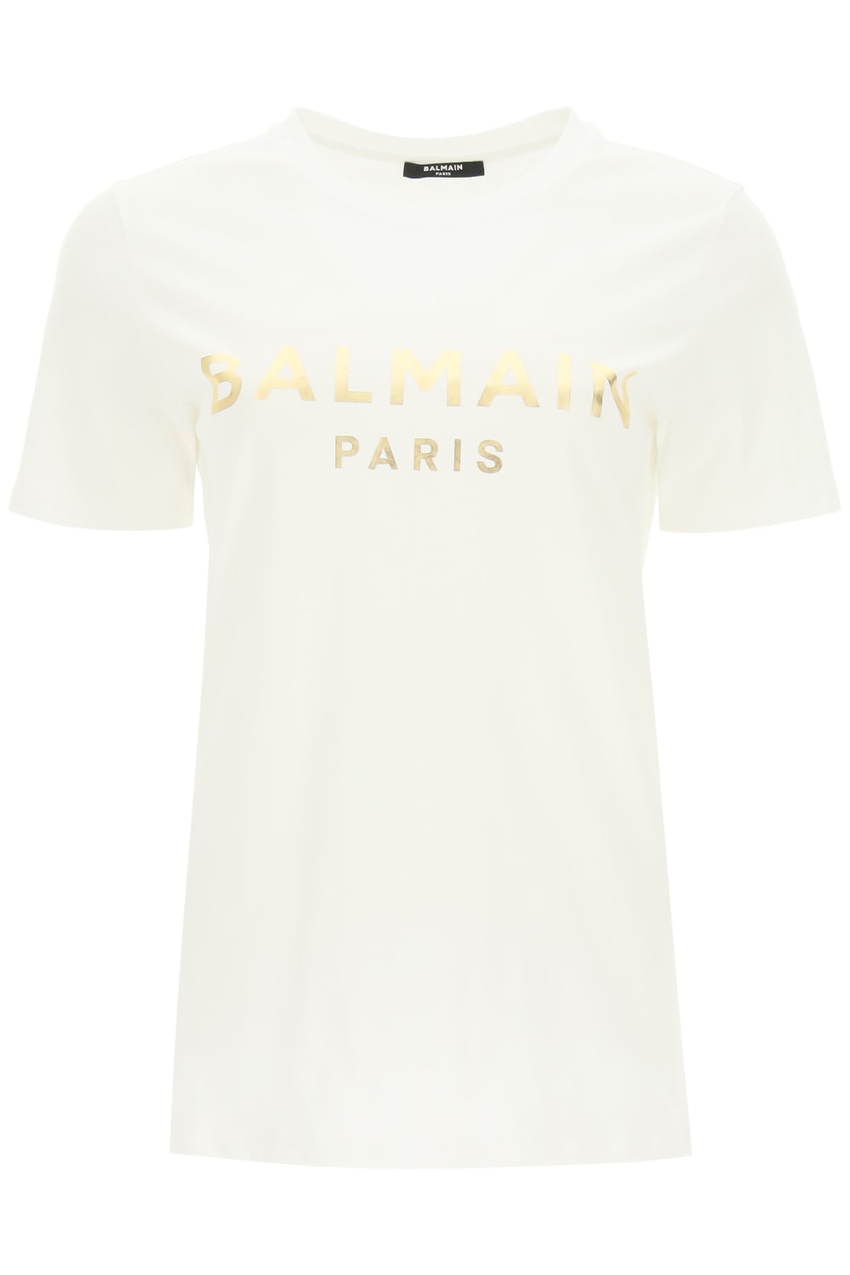Balmain T-shirt With Metallic Gold Logo