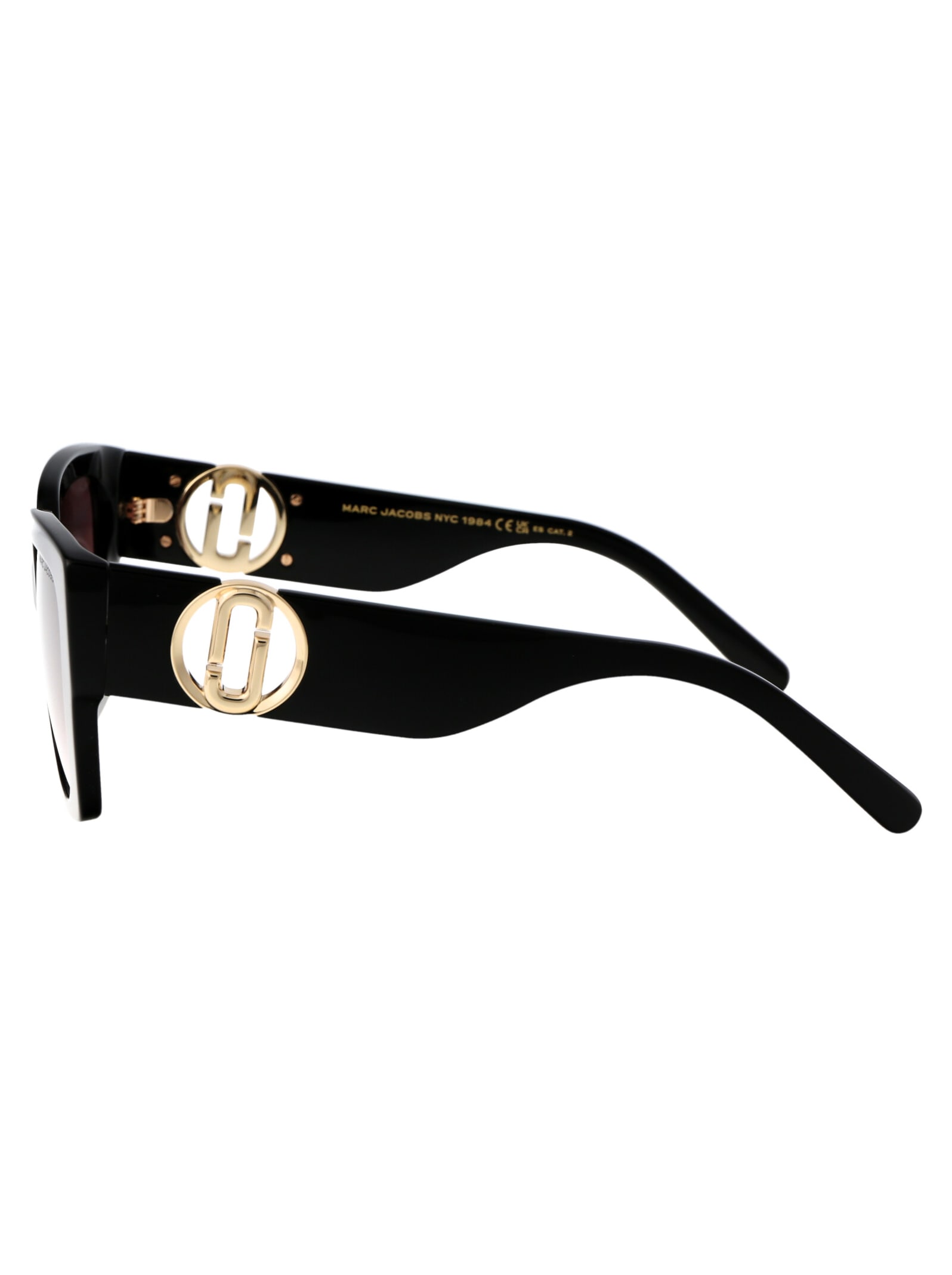 Marc Jacobs Black Acetate Sunglasses In Neutral