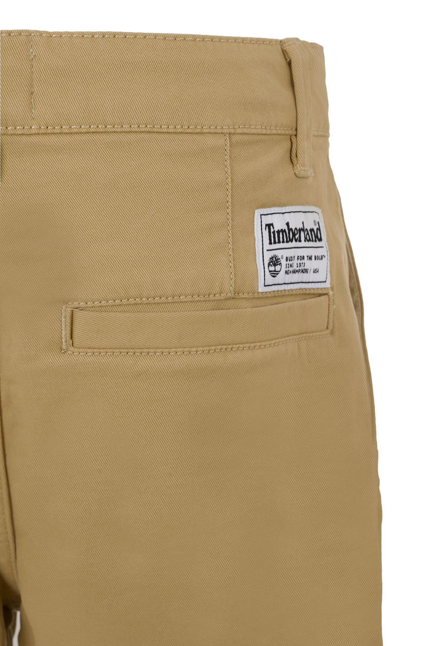 Timberland Beige Shorts For Boy With Logo In Brown