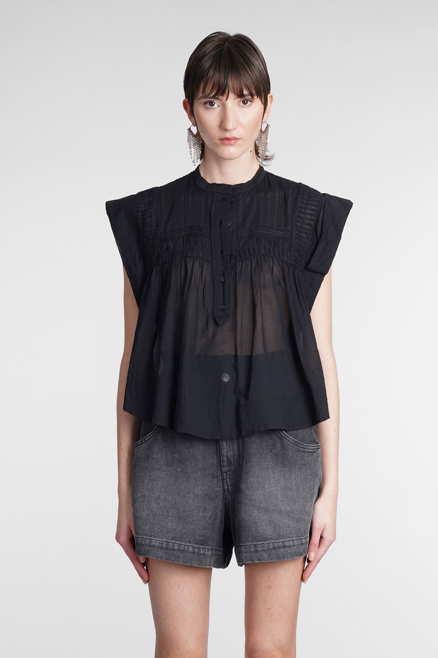 Isabel Marant Étoile Lapao Pleated Blouse In Black