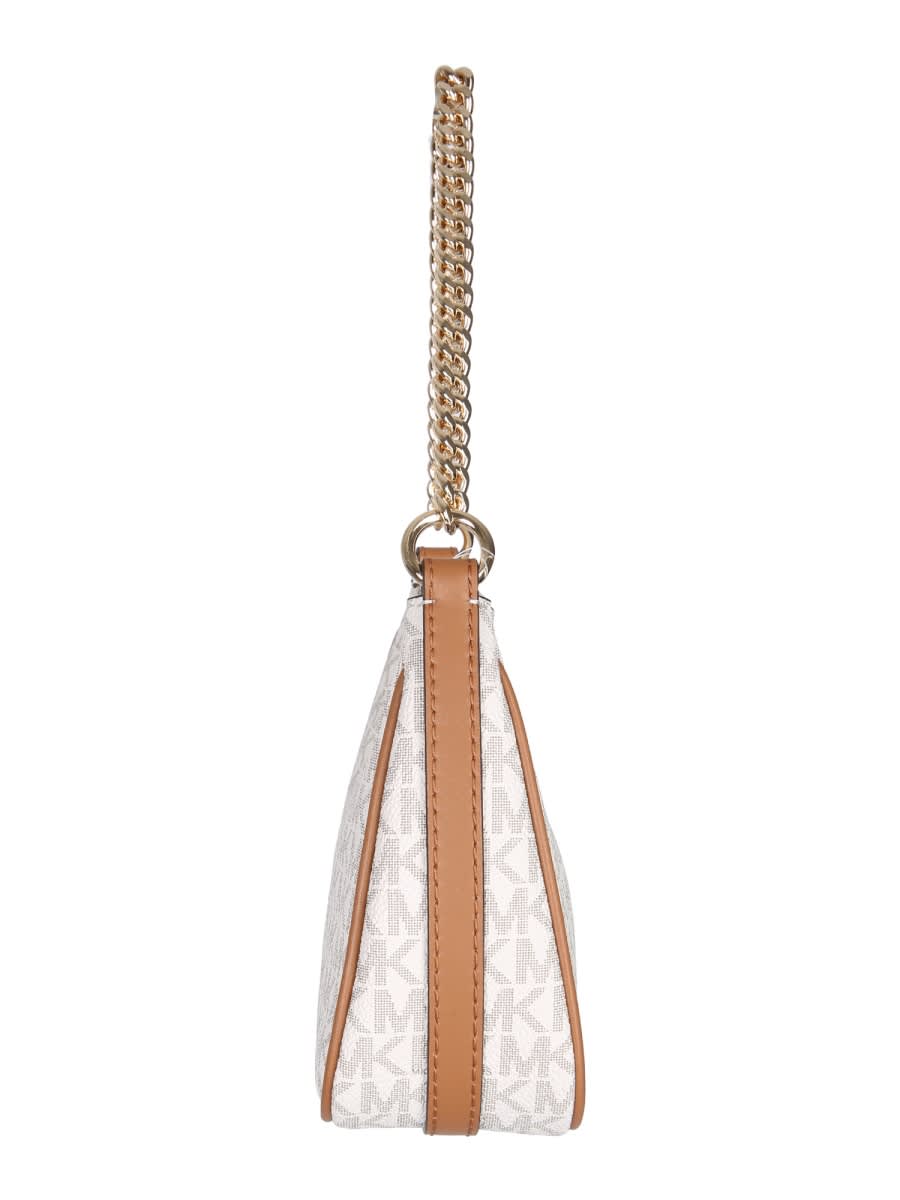 Shop Michael Kors Jet Set Charm Small Shoulder Bag In Ivory