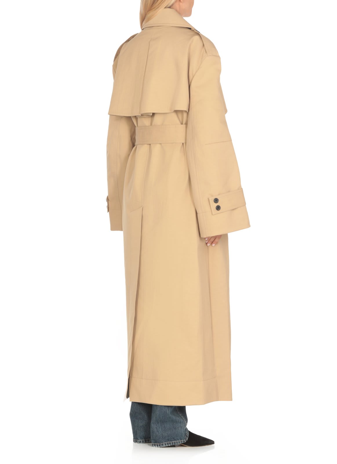 Shop Khaite Mazlow Trench Coat In Beige