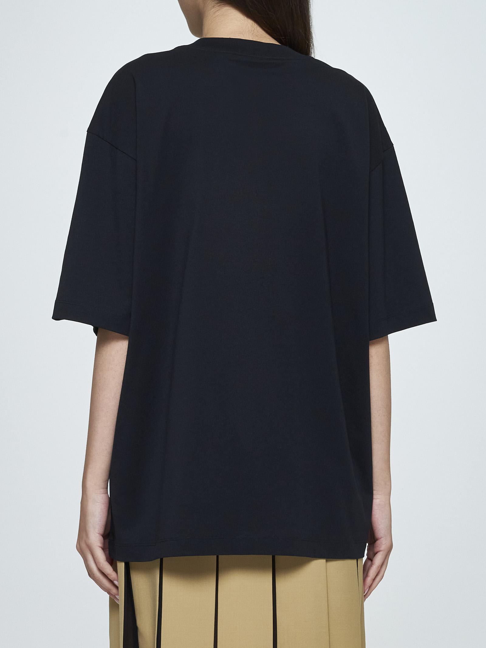 Shop Marni Logo Cotton T-shirt In Black