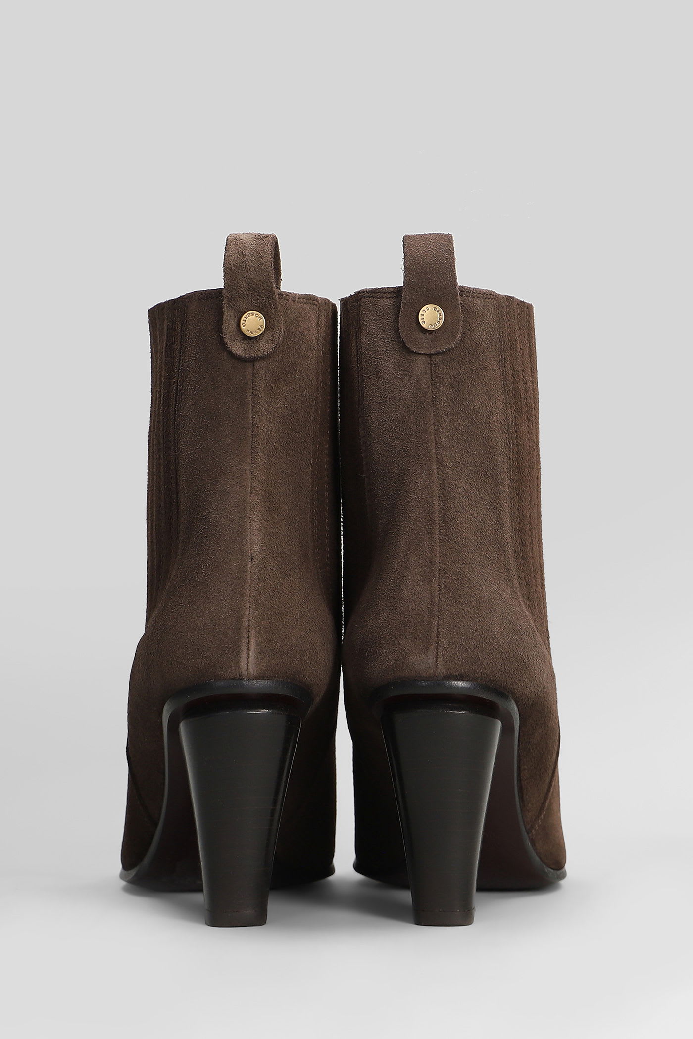 Roberto Festa Nova High Heels Ankle Boots In Dark Brown Suede In Brown