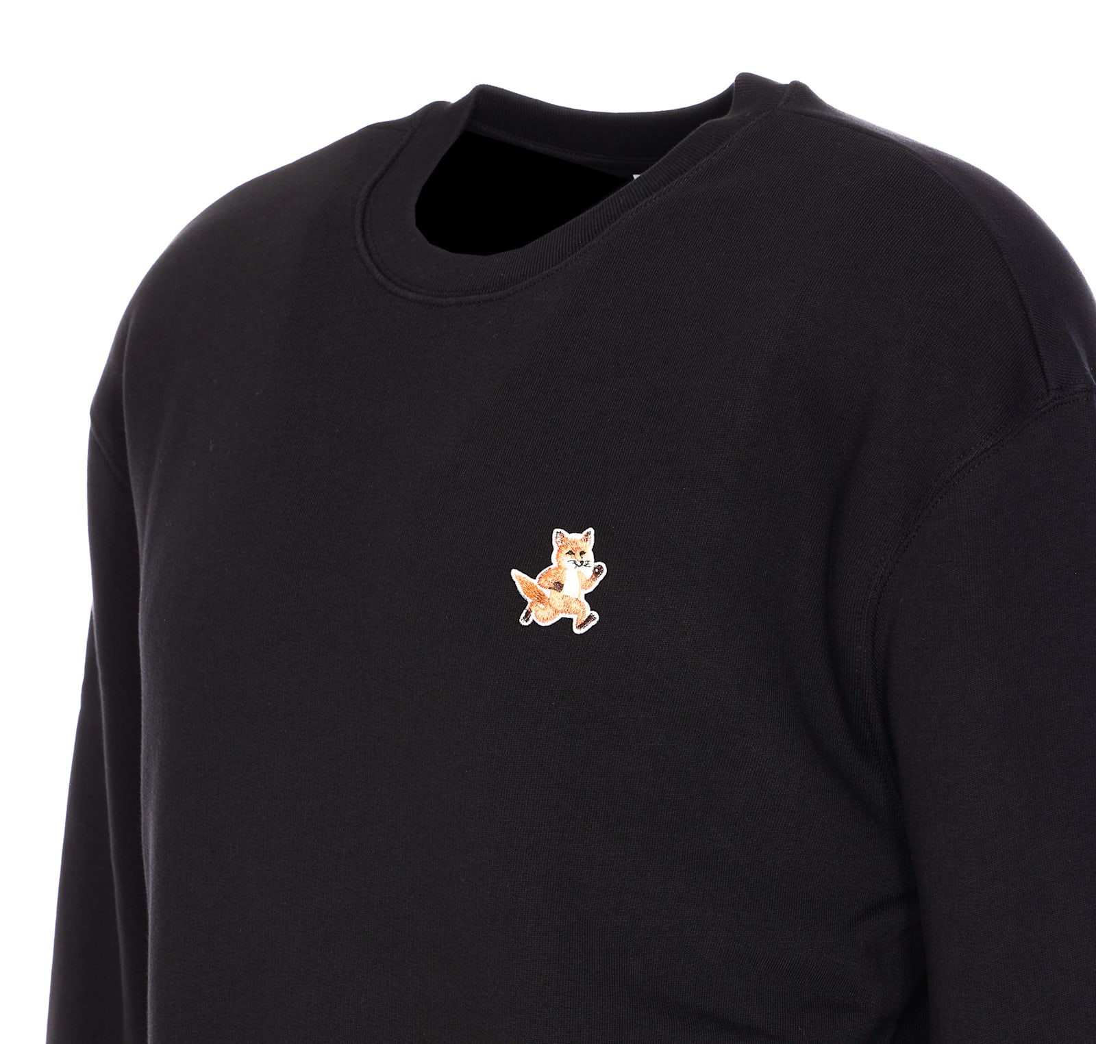 Shop Maison Kitsuné Speedy Fox Patch Sweatshirt In Black