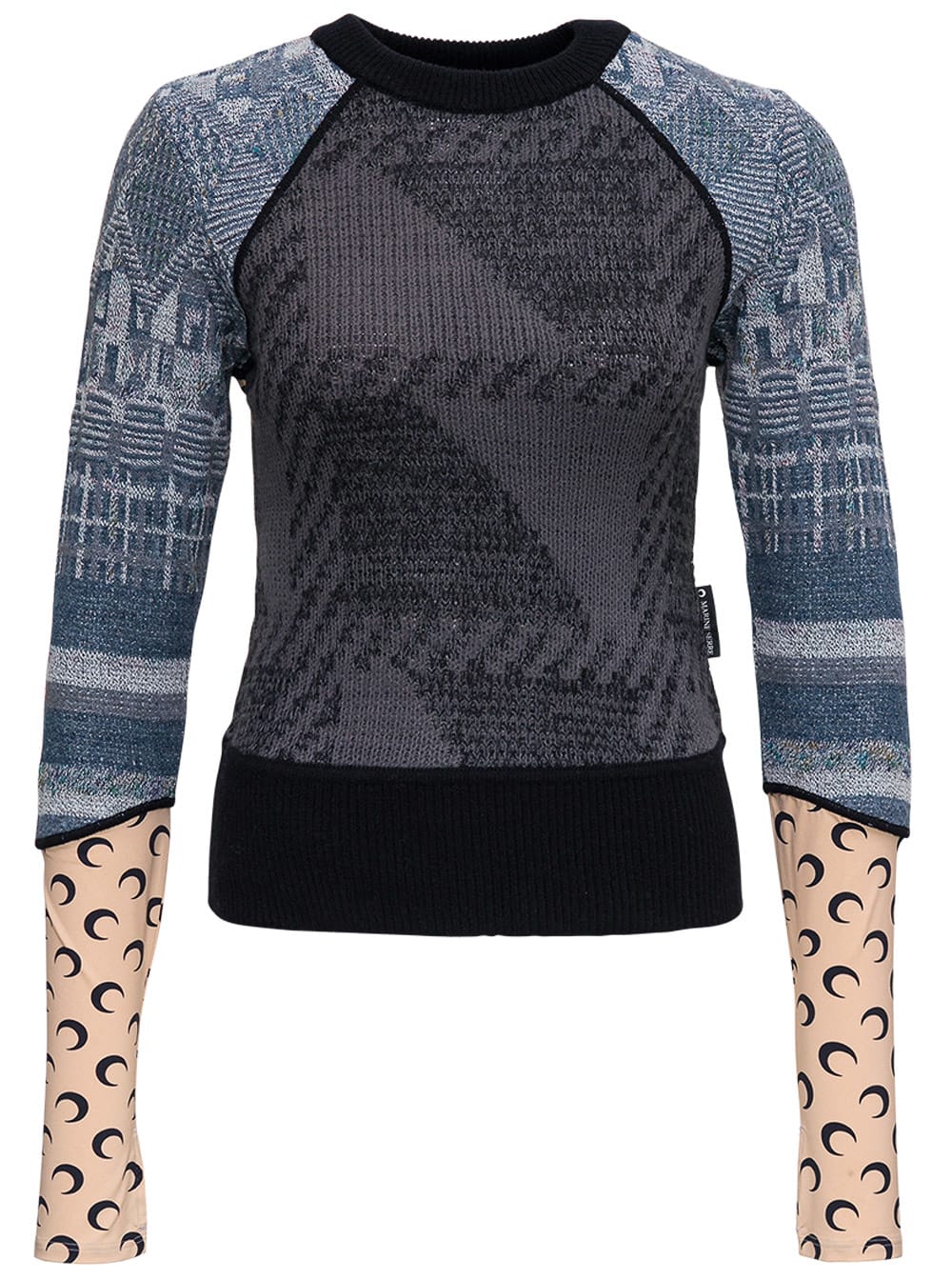 Marine Serre Mix Of Materials Long-sleeved Sweater