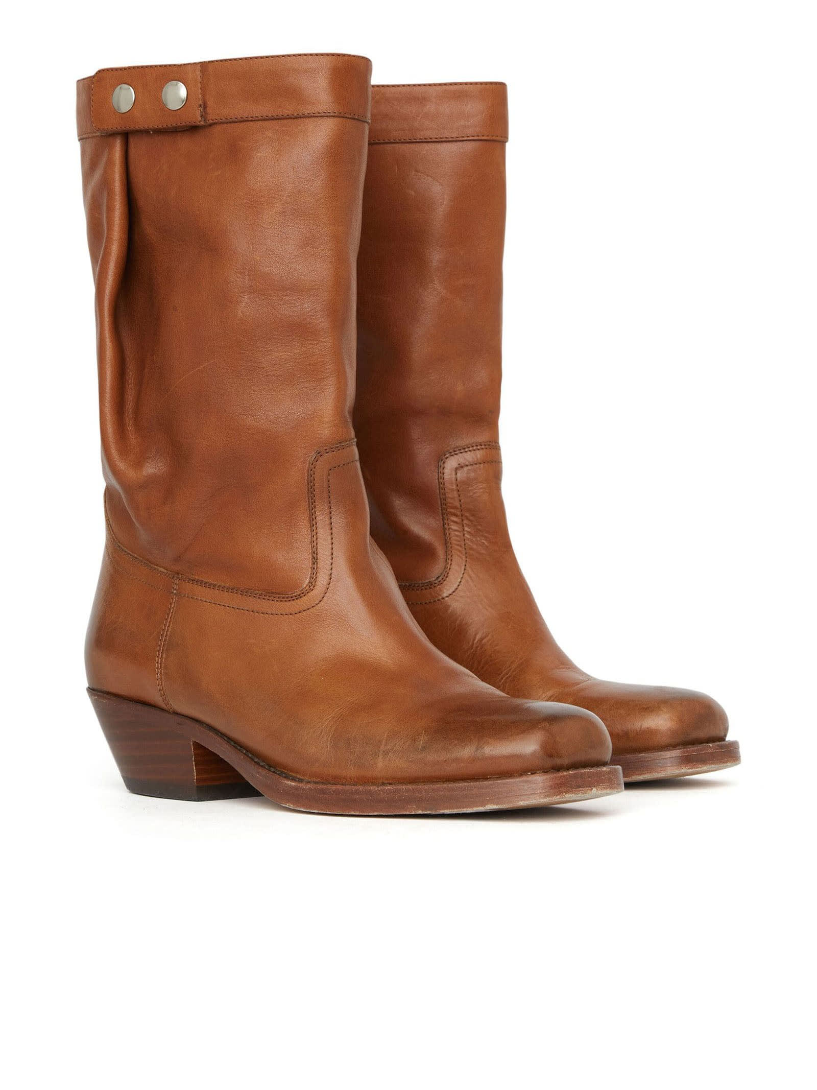 Shop Isabel Marant Ademe Brown Leather Boots