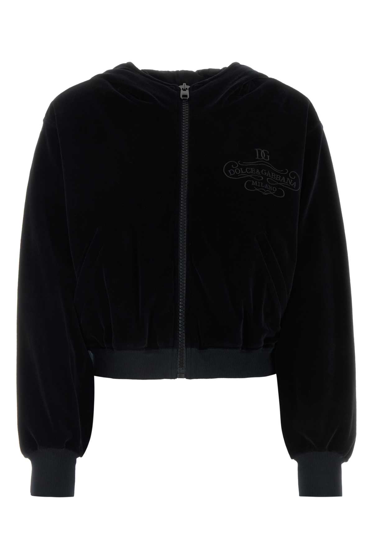 Shop Dolce & Gabbana Black Chenille Sweatshirt In Nero