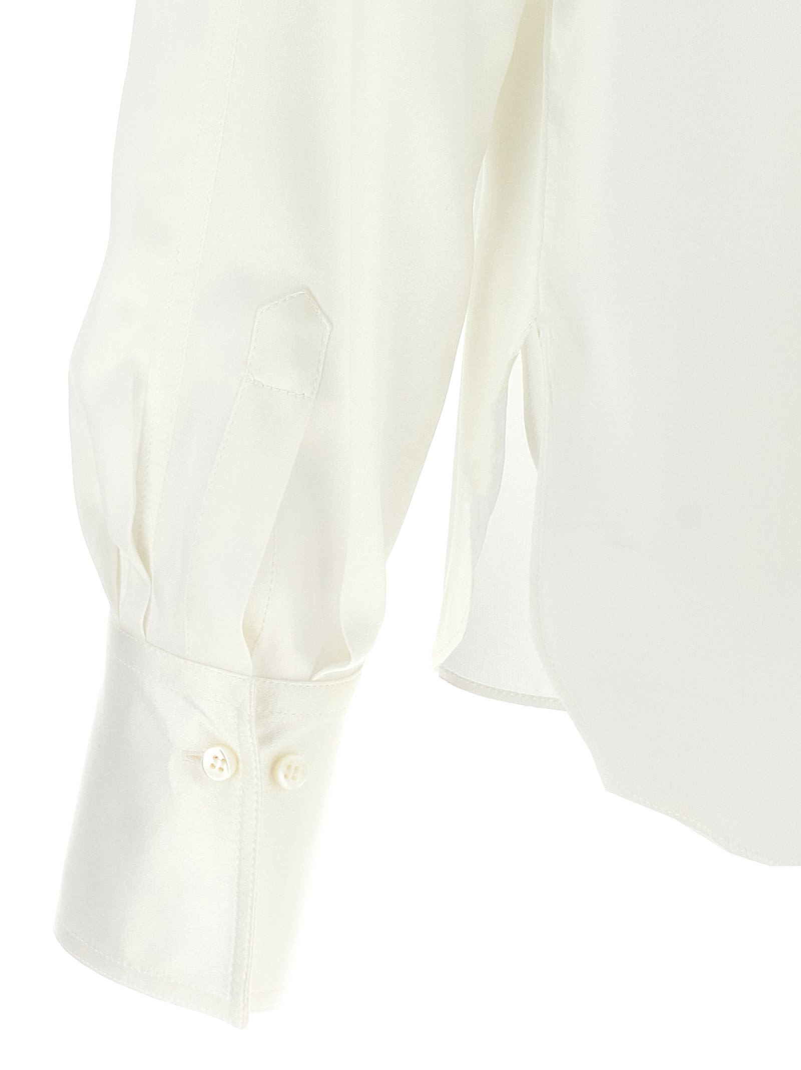 Shop Brunello Cucinelli Monile Silk Shirt In White