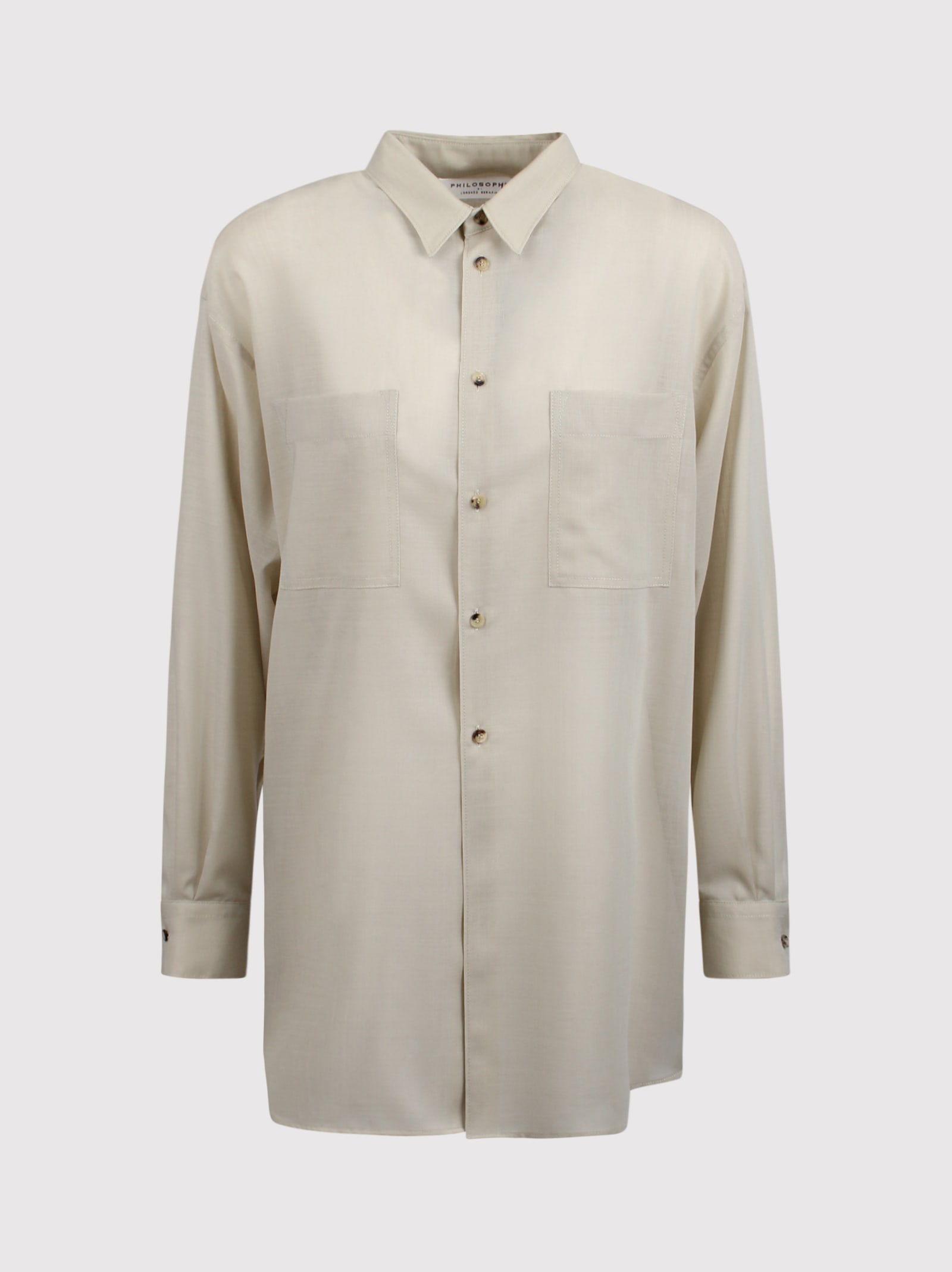 Shop Philosophy Di Lorenzo Serafini Long-sleeve Shirt In Brown