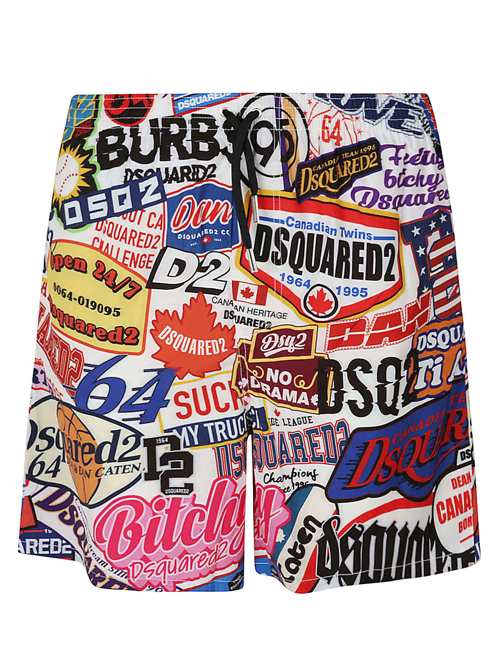 Shop Dsquared2 All-over Logo Printed Shorts In Multicolor