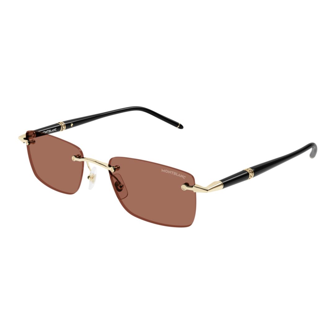 Montblanc Mb0344s-007gold-black-orange In Brown