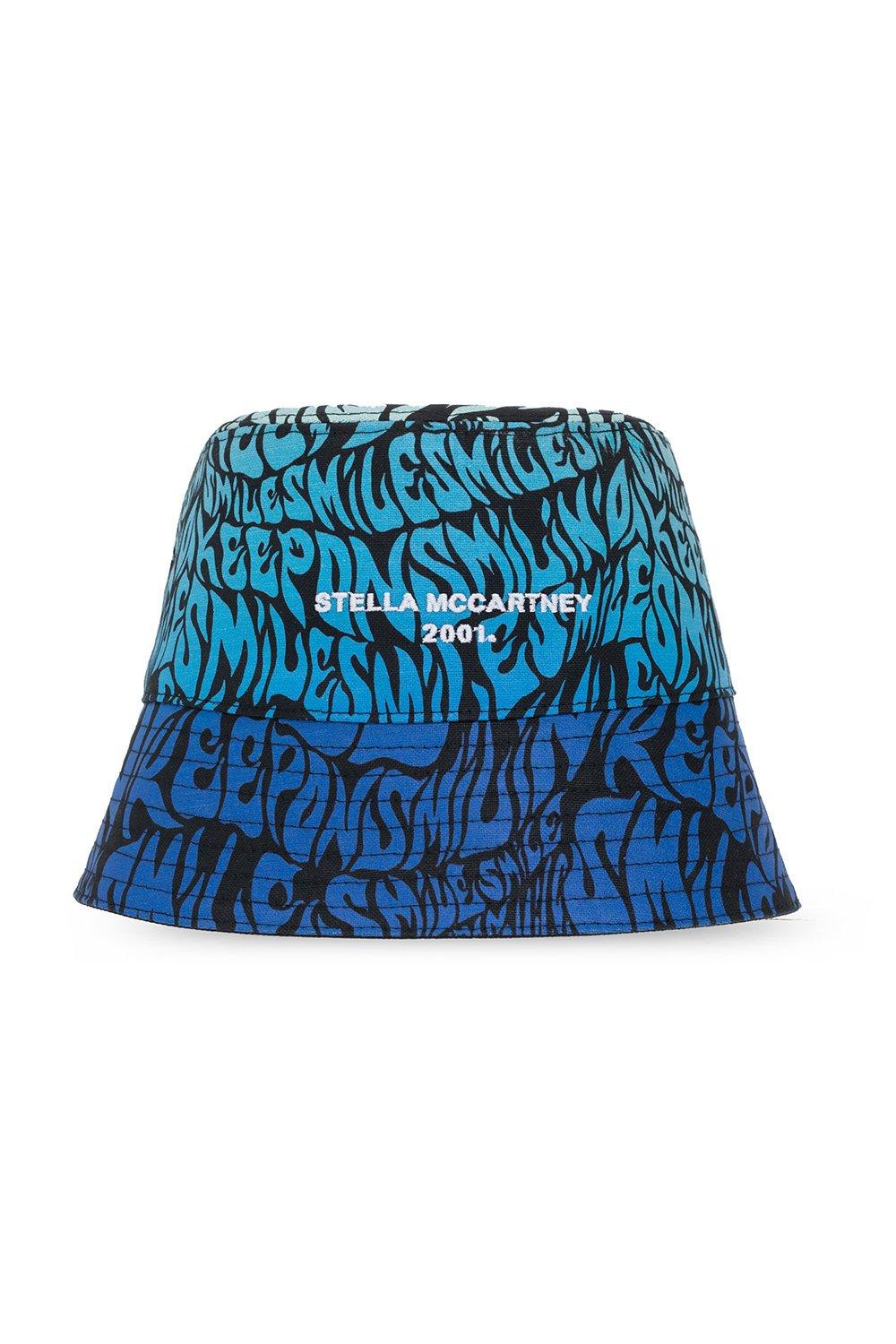 Shop Stella Mccartney Logo Embroidered Reversible Bucket Hat In Red