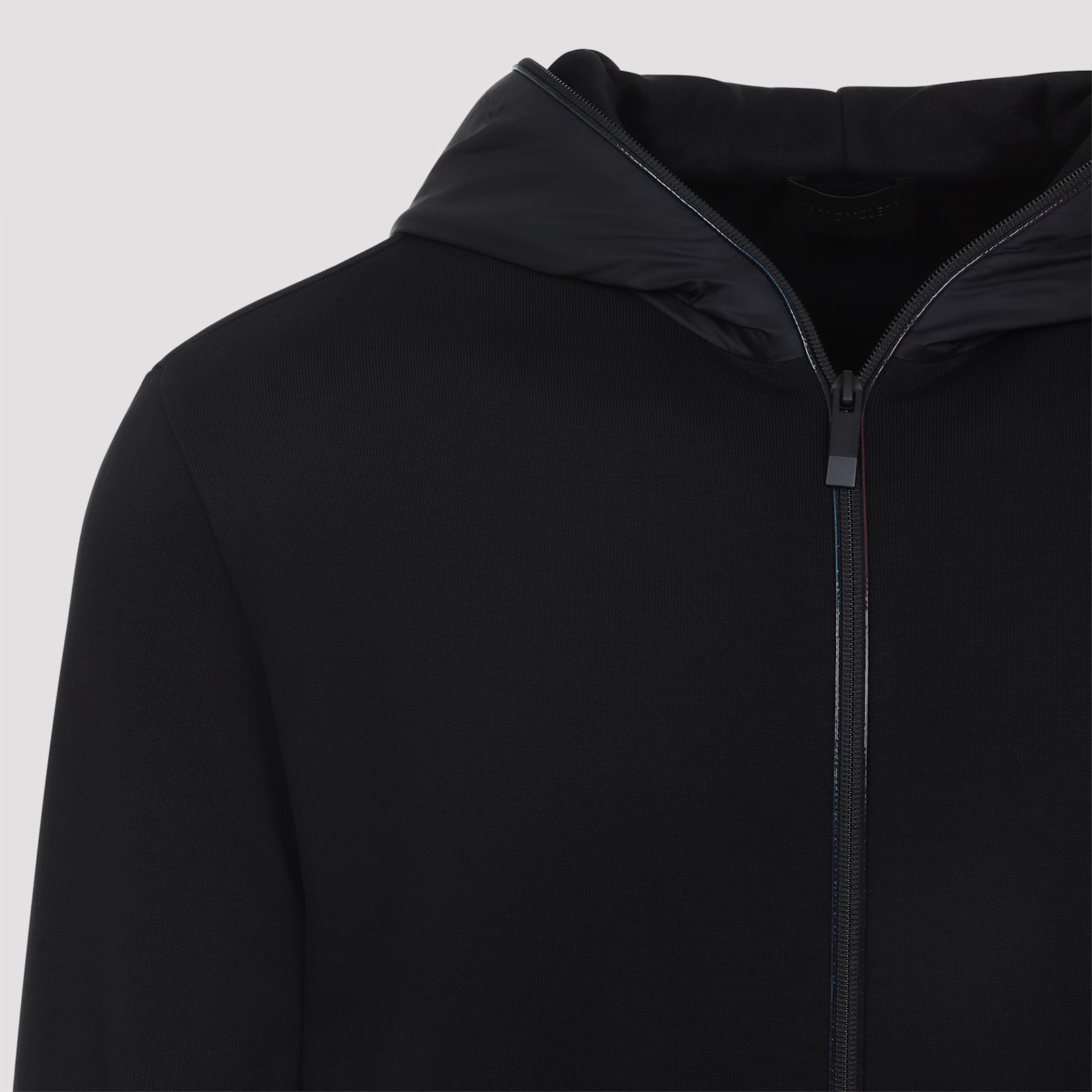 Moncler Zip-up Hooded Sweatshirt In Black