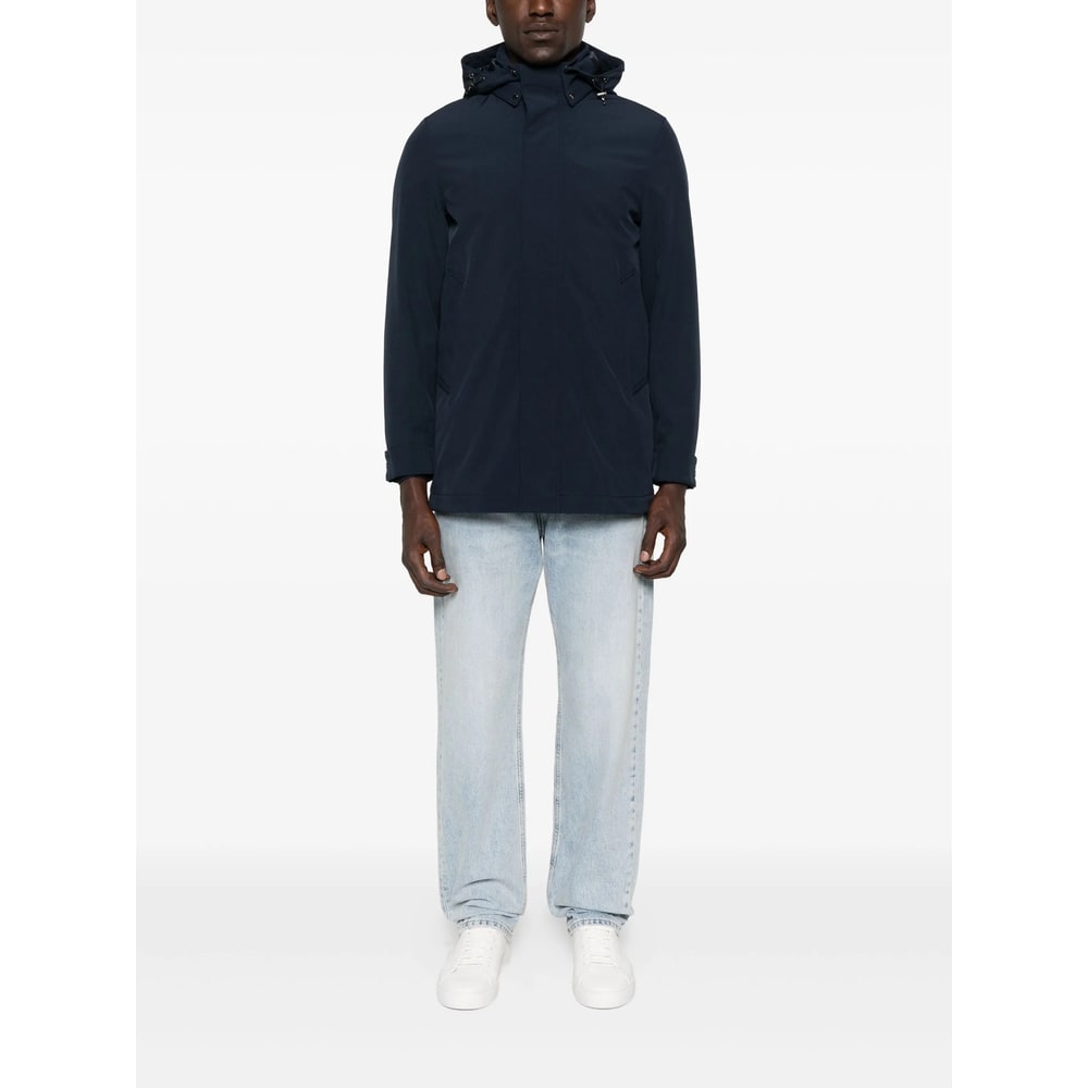 Woolrich Soft Shell Coat Barrow Mact Melton Blue In Blue