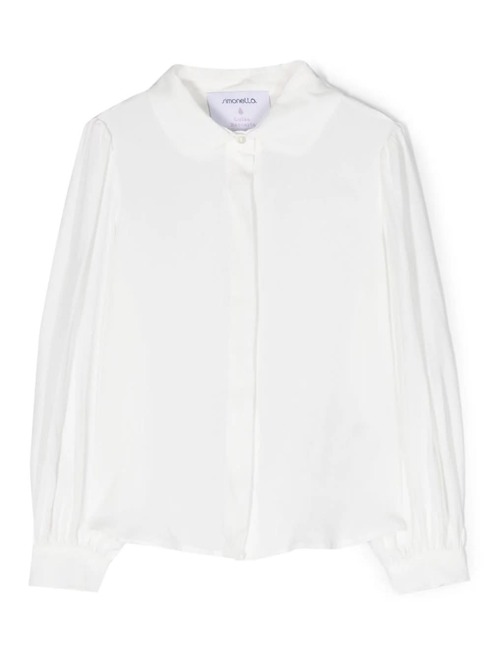 Shop Simonetta Shirt With Bow In Cream