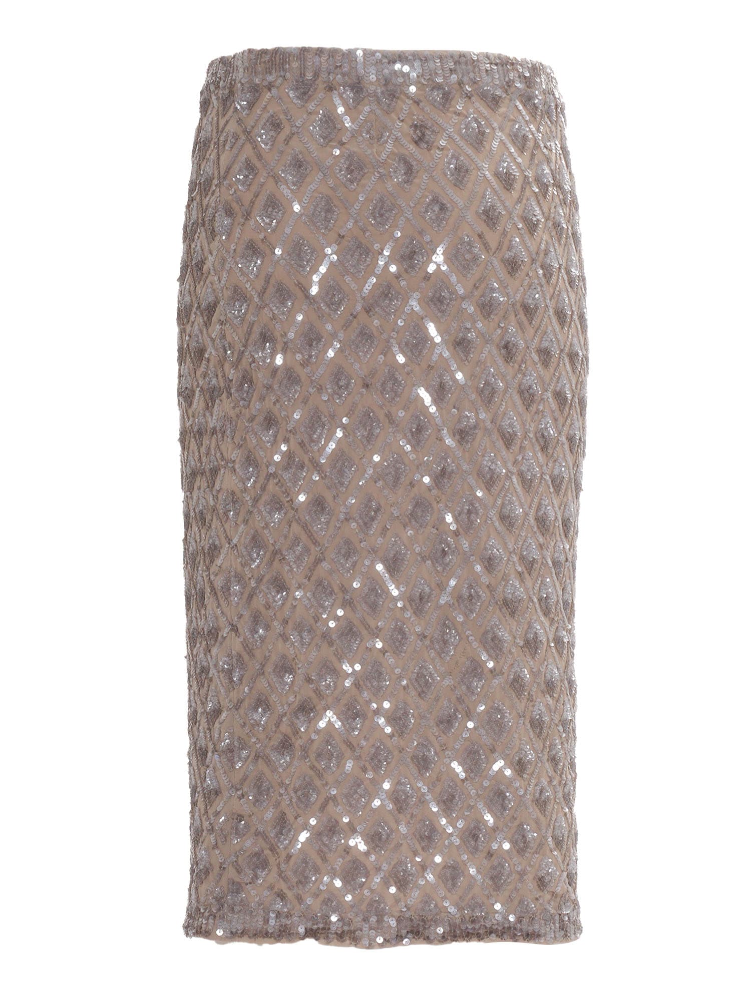 P.a.r.o.s.h Gild Skirt In White