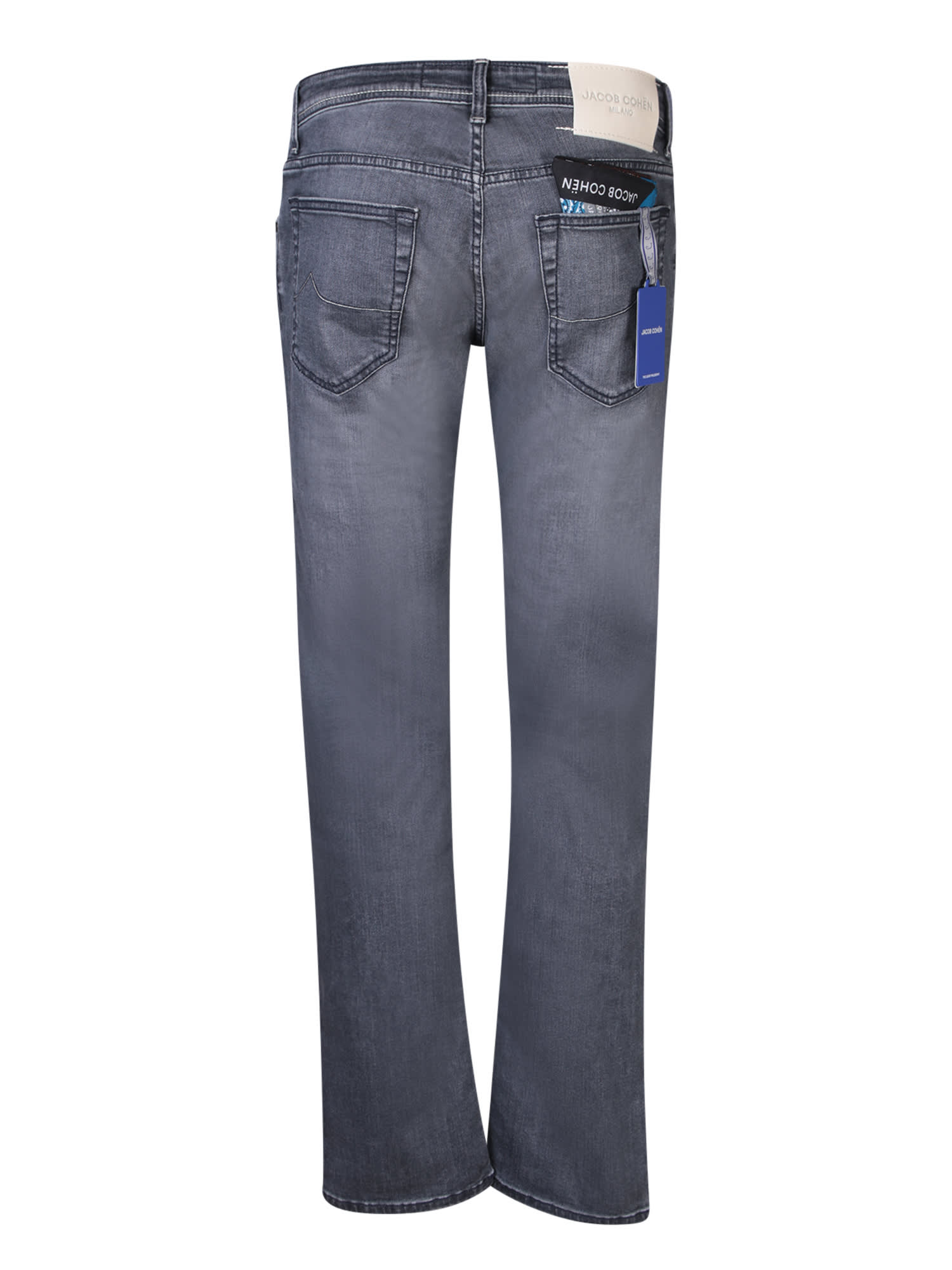 Shop Jacob Cohen Nick Grey Denim 5-pocket Jeans