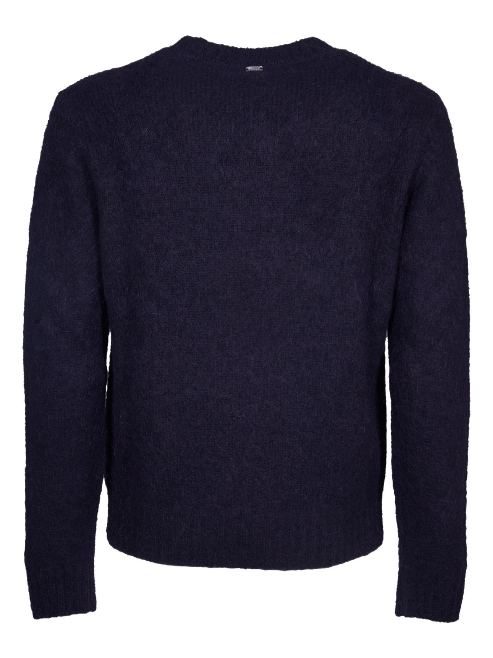 Shop Herno Crew-neck Knit In Blue