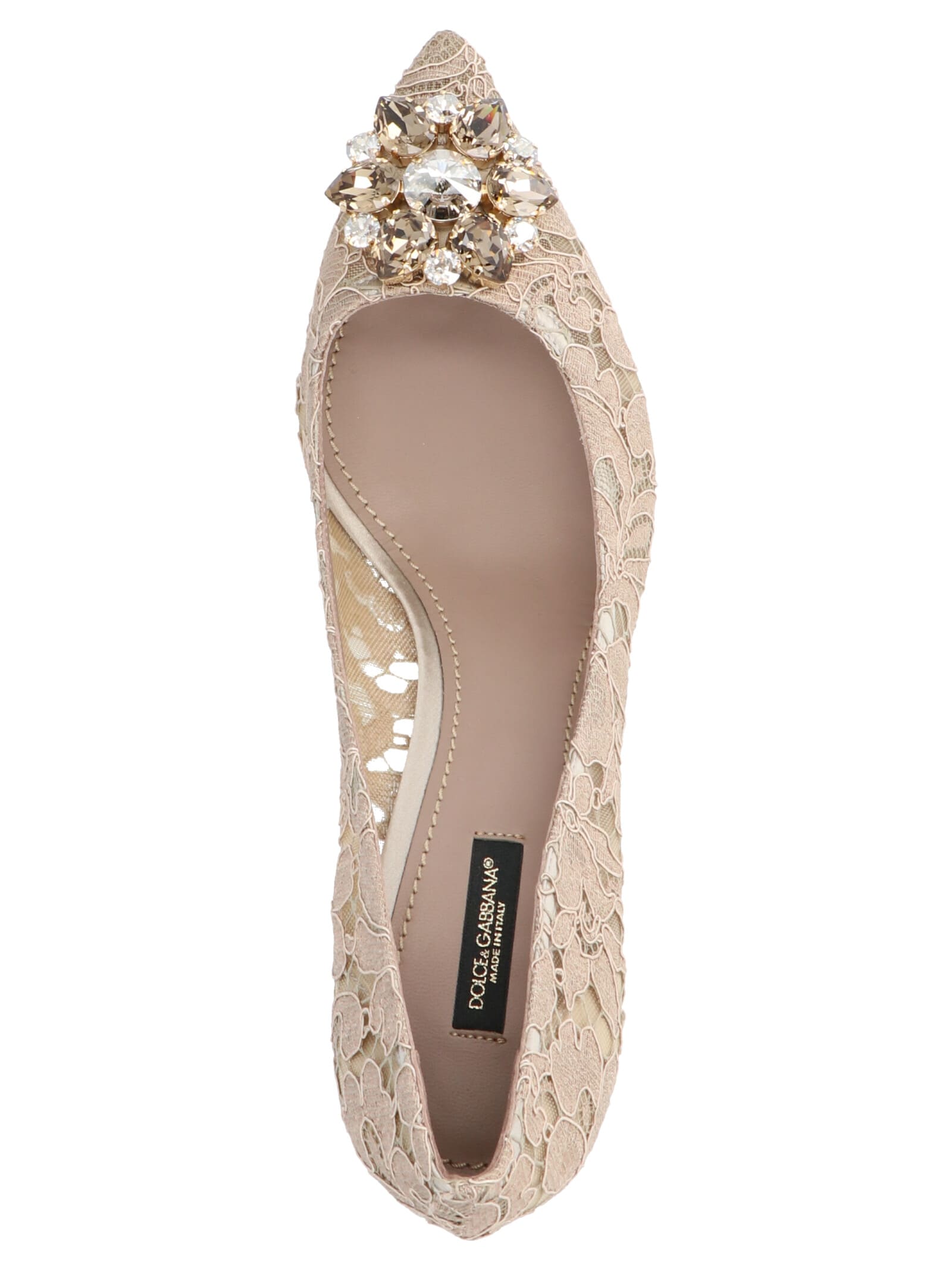 Shop Dolce & Gabbana Bellucci Lace Pumps In Nude