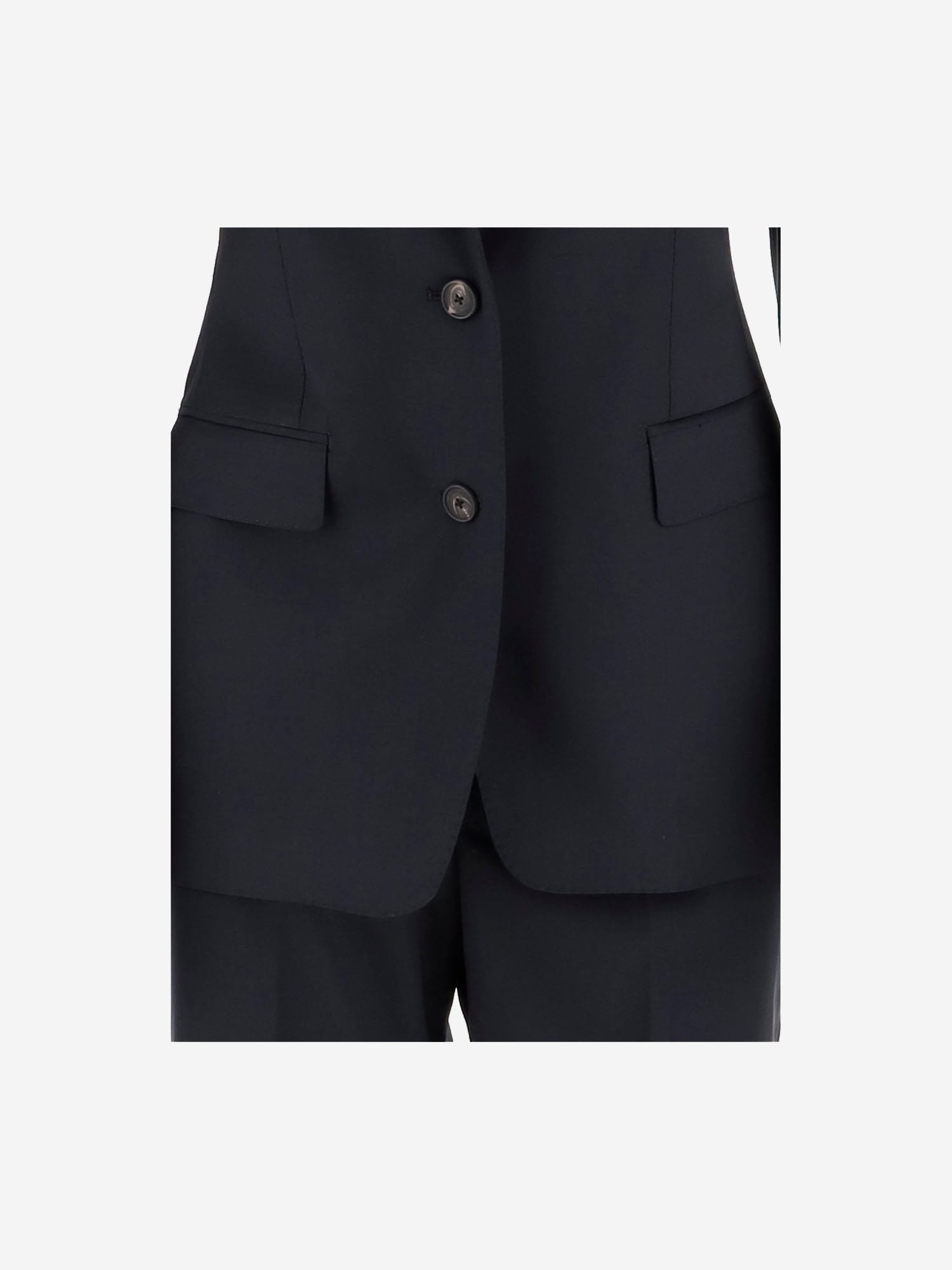 Shop Tagliatore Stretch Virgin Wool Suit In Blue