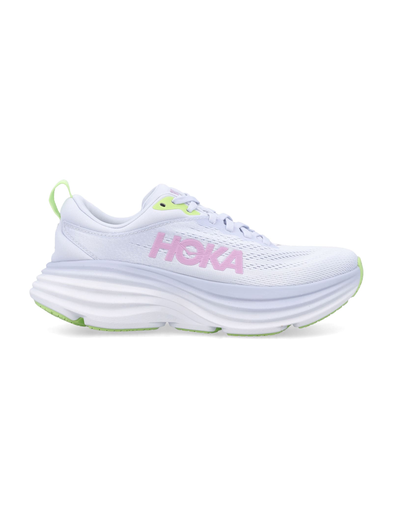 Hoka Womens  Bondi 8 Mixed-material Trainers In Sea Ice / Pink Twilight