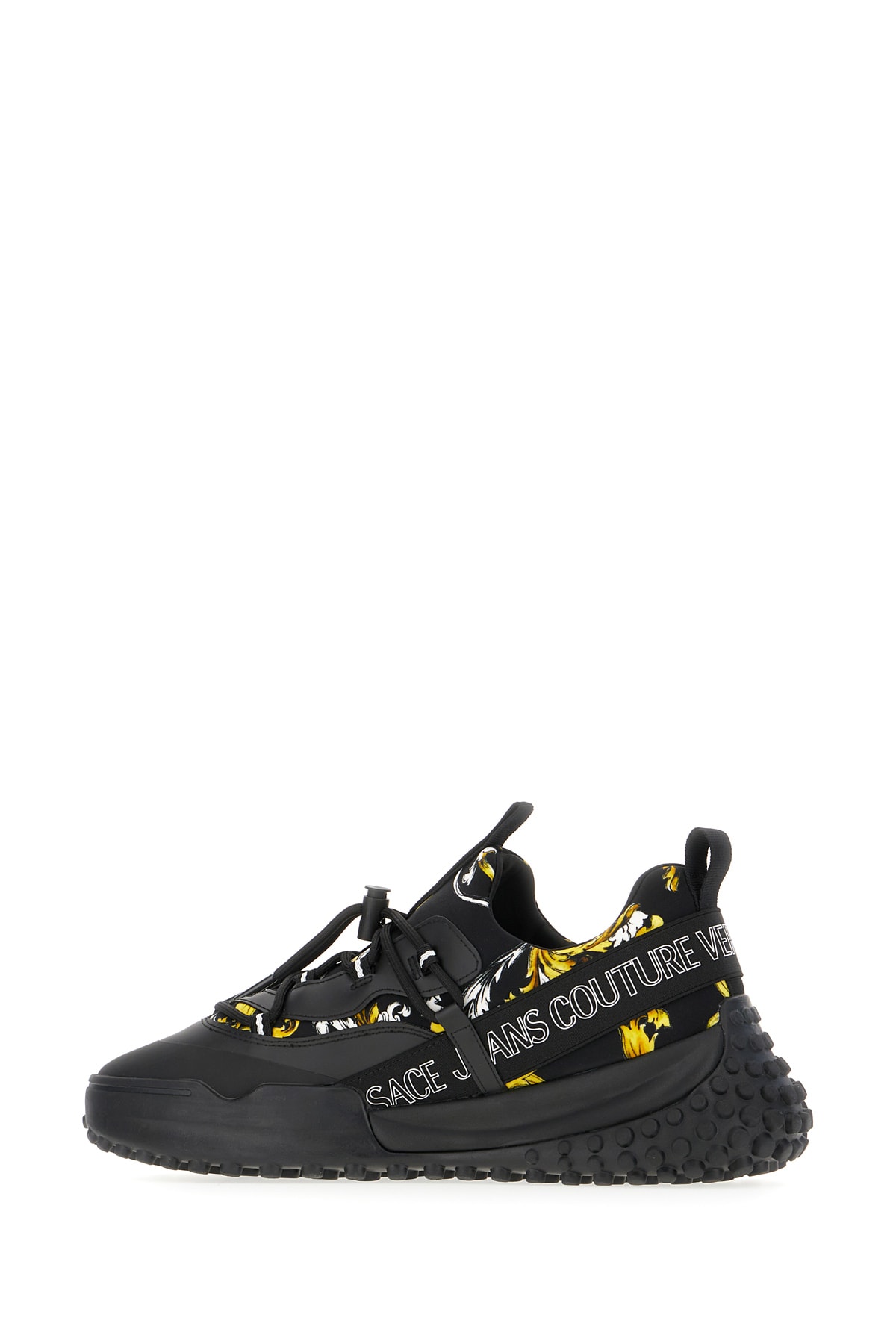 VERSACE JEANS COUTURE PRINTED FABRIC AND RUBBER SNEAKERS