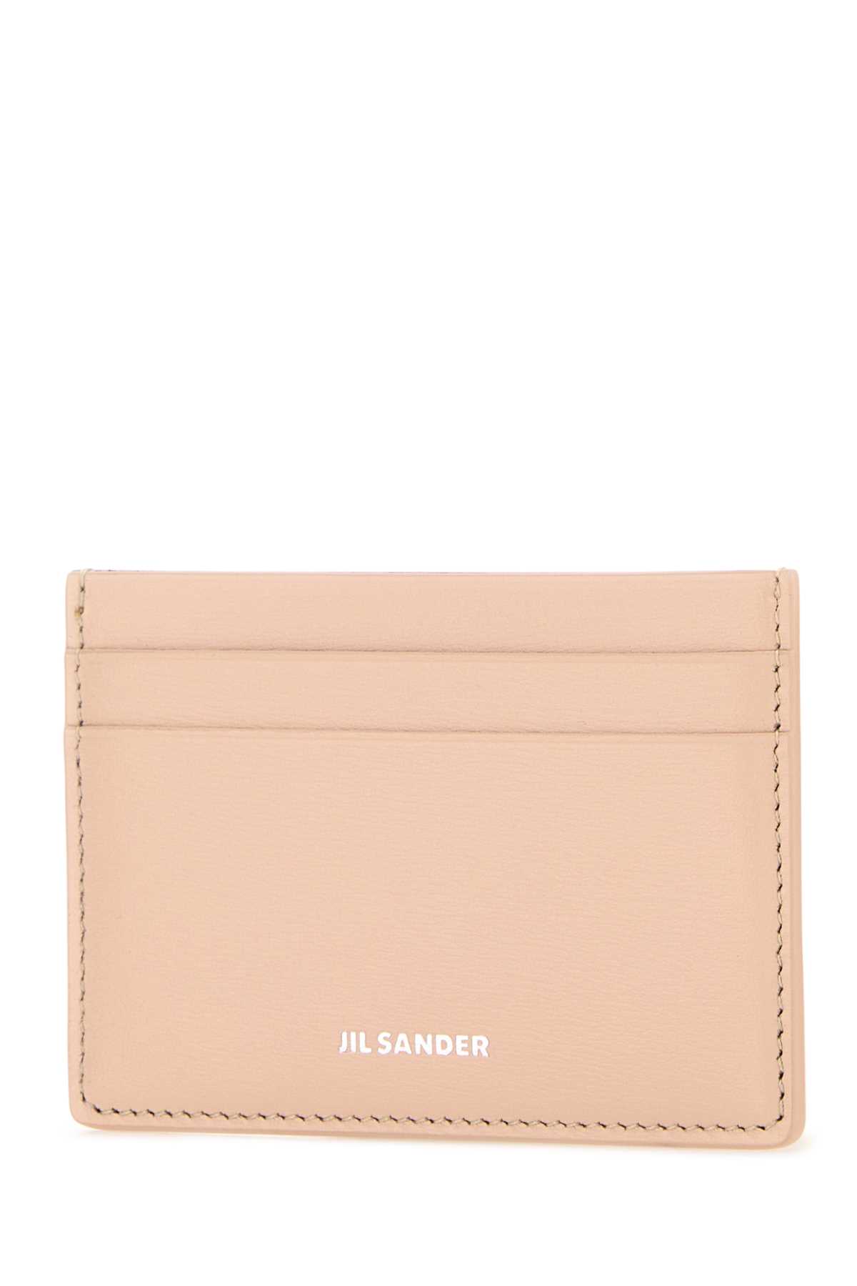 Jil Sander Pastel Pink Leather Card Holder In 679