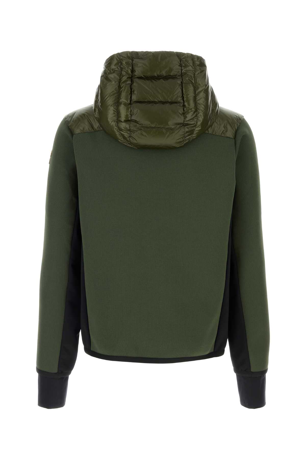 MONCLER ARMY GREEN STRETCH POLYESTER BLEND JACKET 