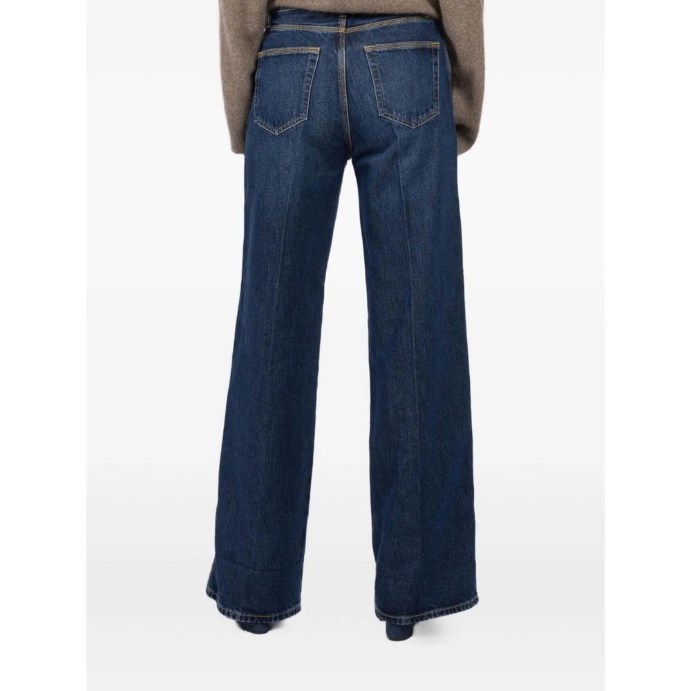 Frame Womens Spencer The Cuffed Wide-leg Denim Jeans In Blue