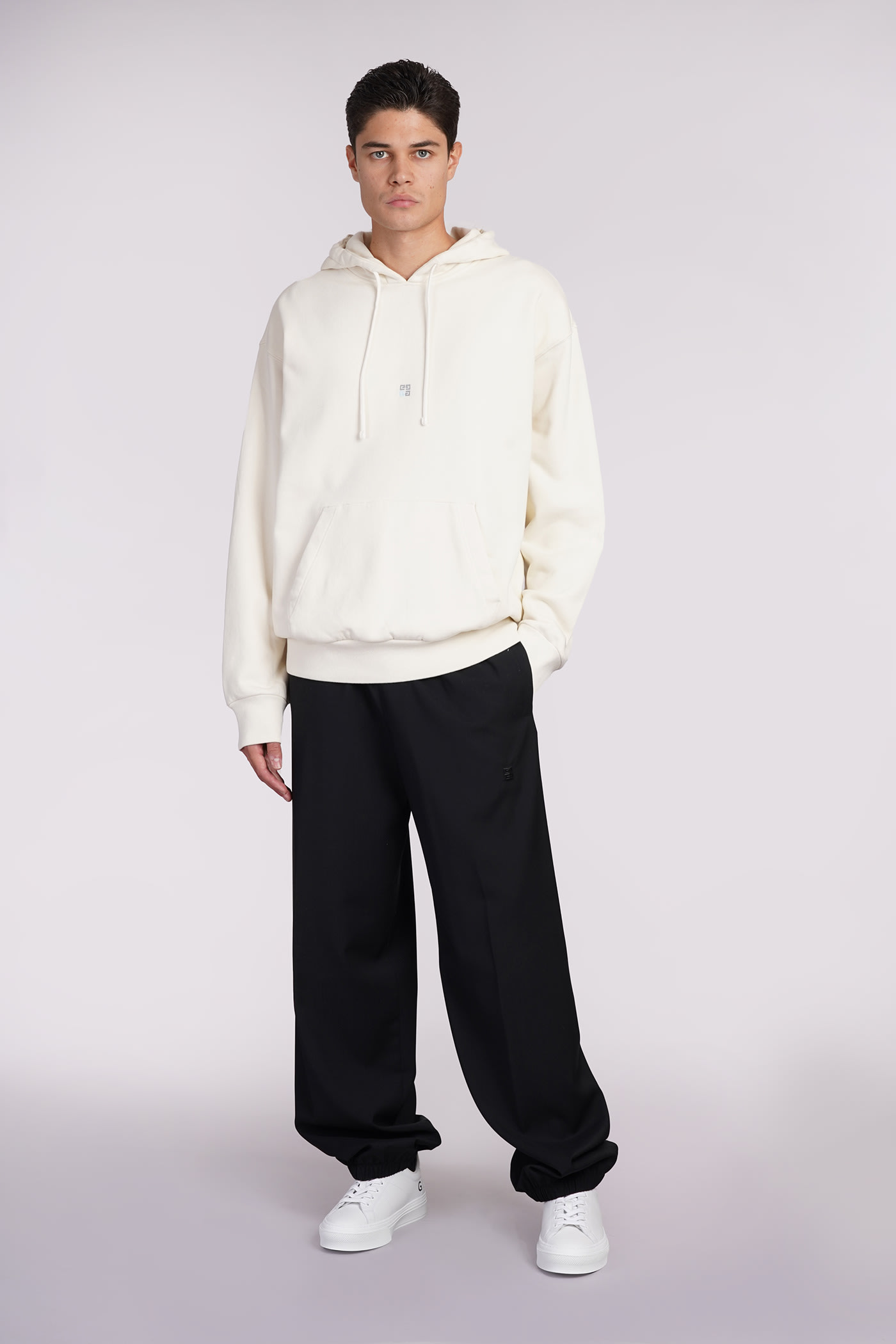 Shop Givenchy Sweatshirt In Beige Cotton