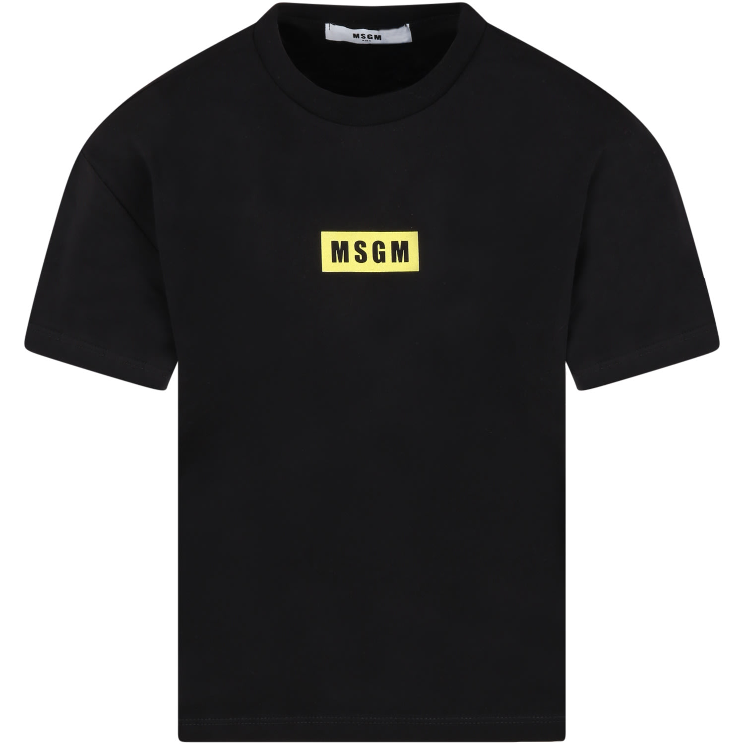 MSGM Black T-shirt For Boy With White Logo