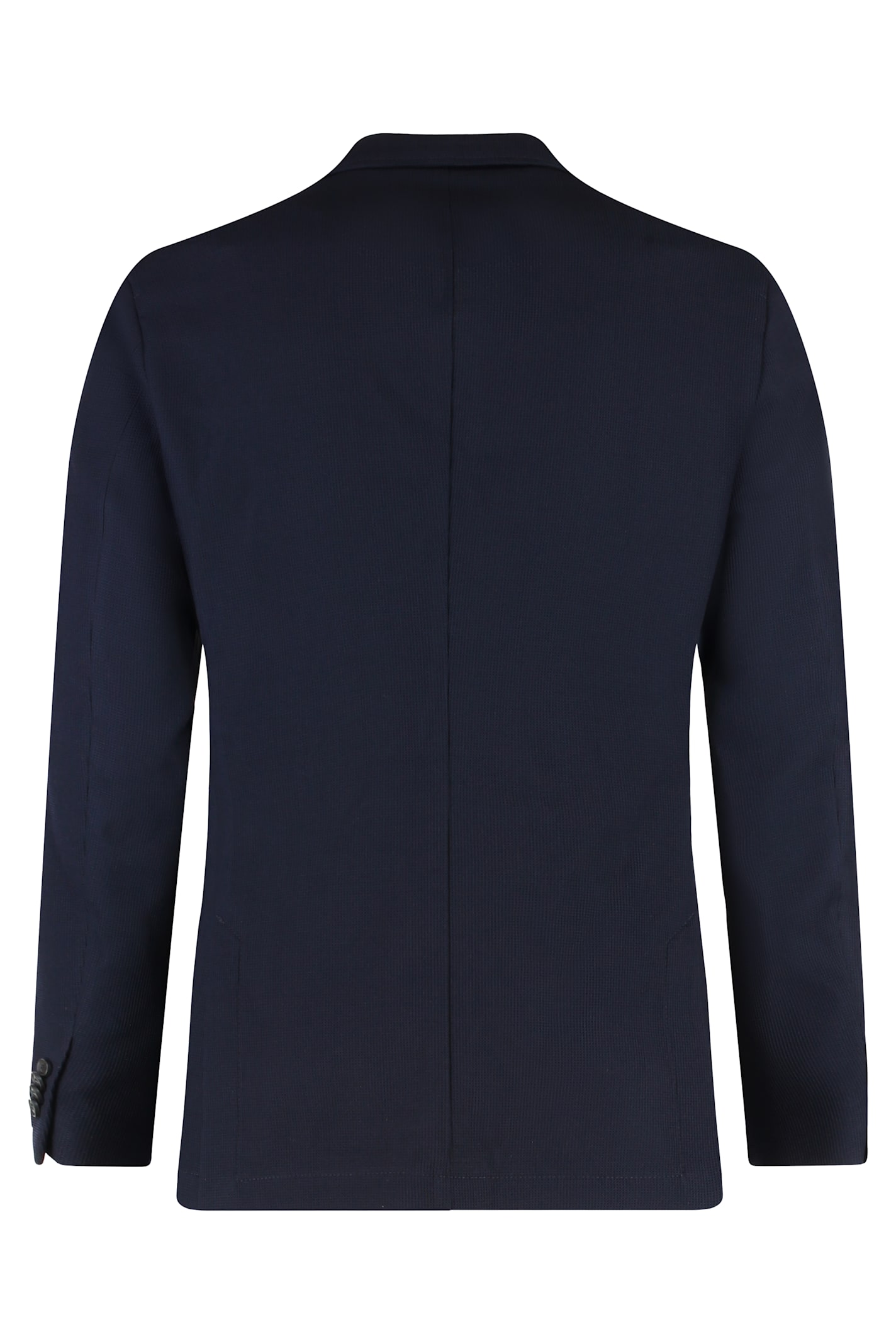 Hugo Boss Boss Double-breasted Wool Jacket In Blue