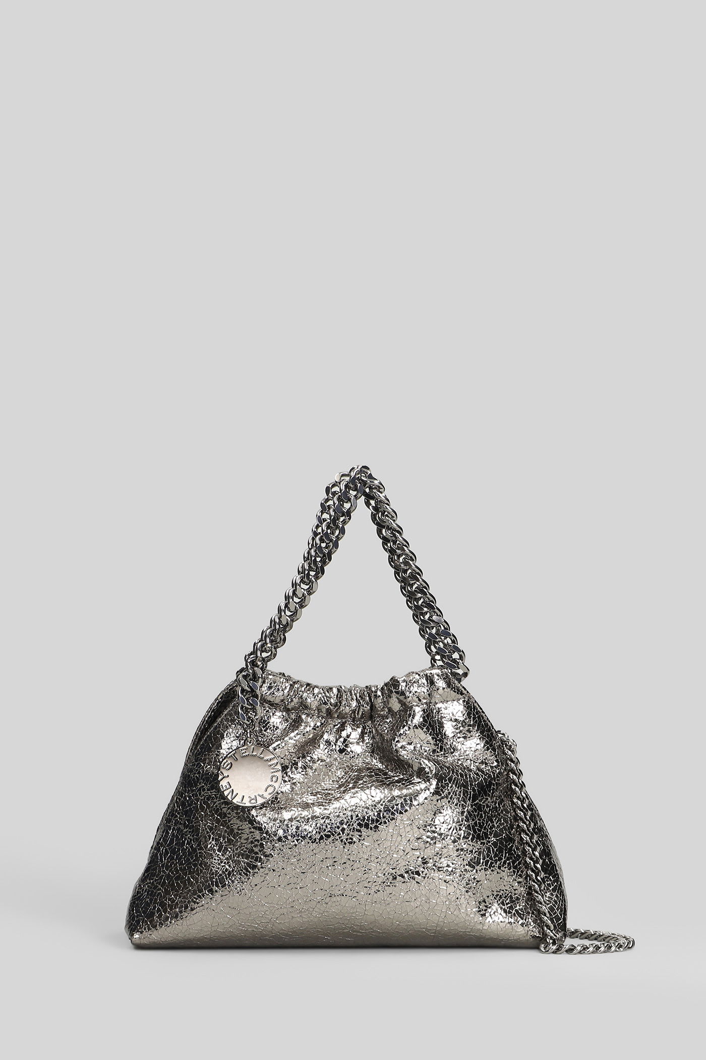 Stella Mccartney Falabella Mini Shoulder Bag In Silver Polyester In Silver